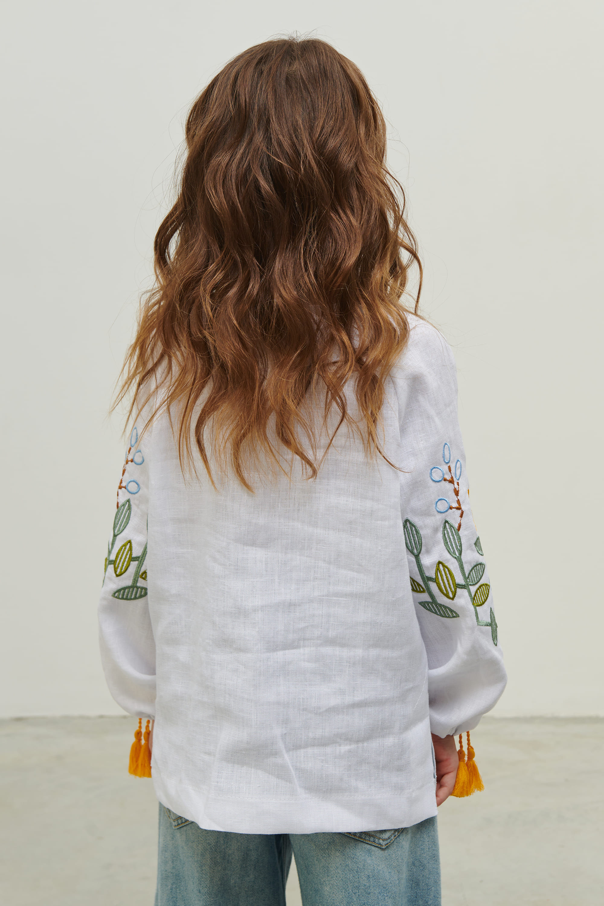 White embroidered shirt for a girl Love Ukraine | 110