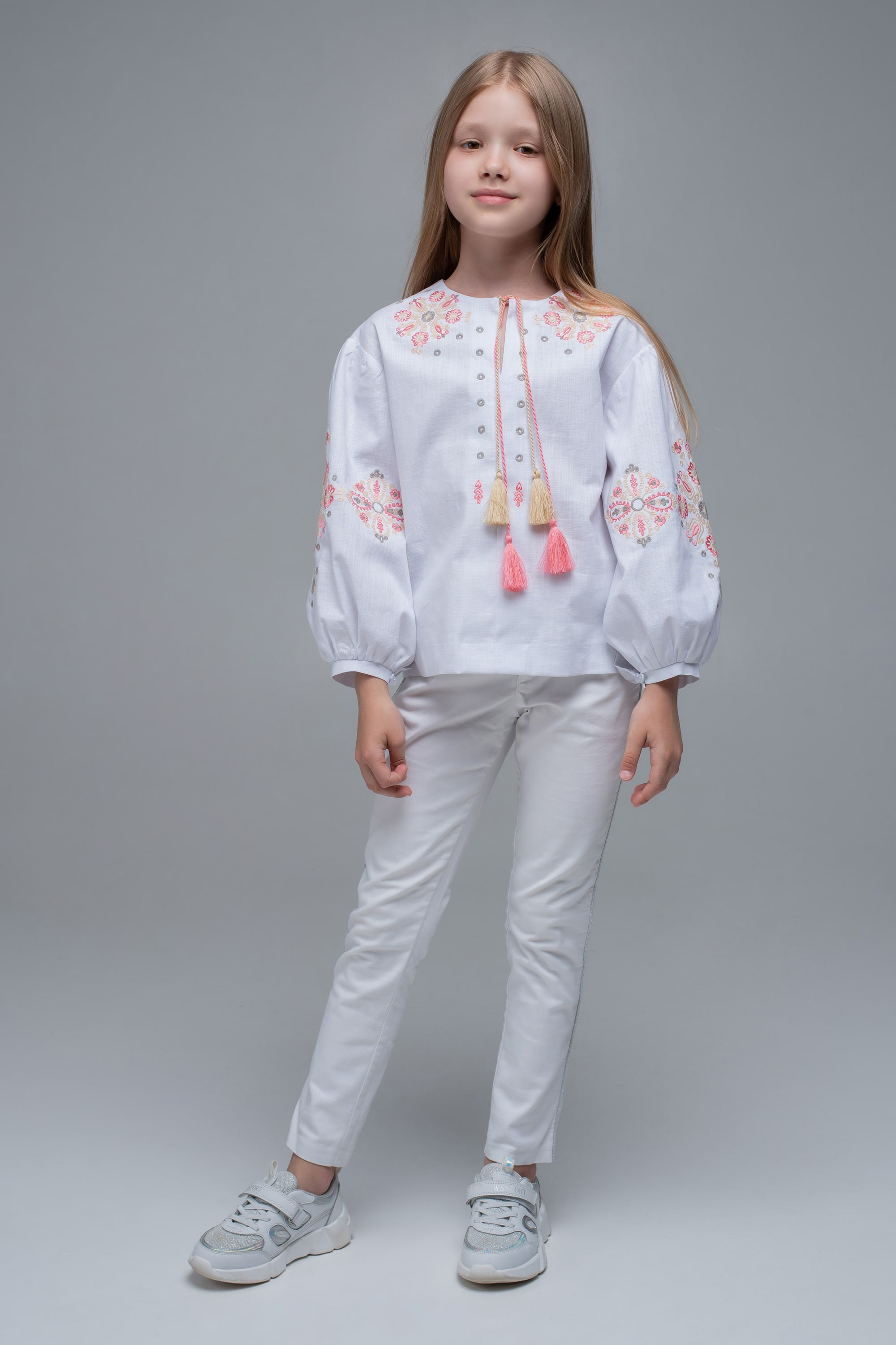 Embroidered blouse for girls White1 | 110