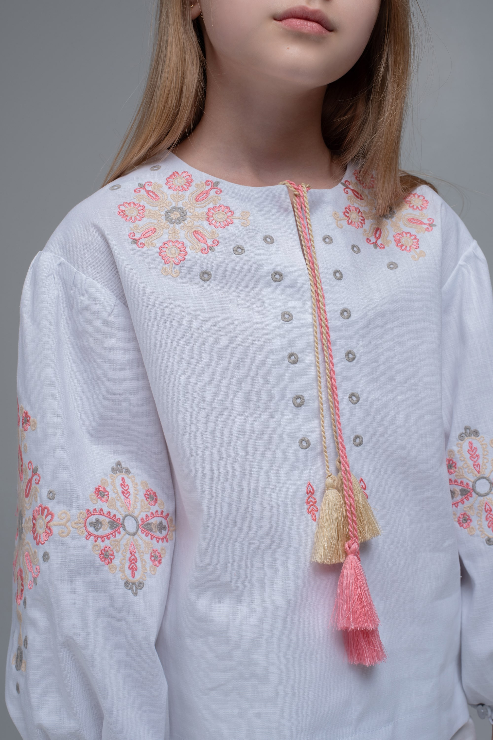 Embroidered blouse for girls White1 | 110
