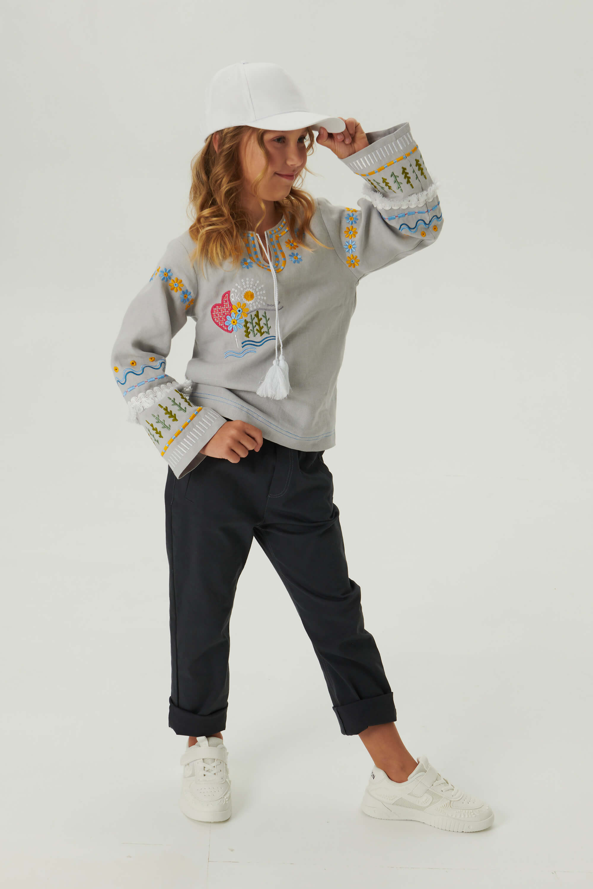 Embroidered shirt for girls Love Ukraine 2