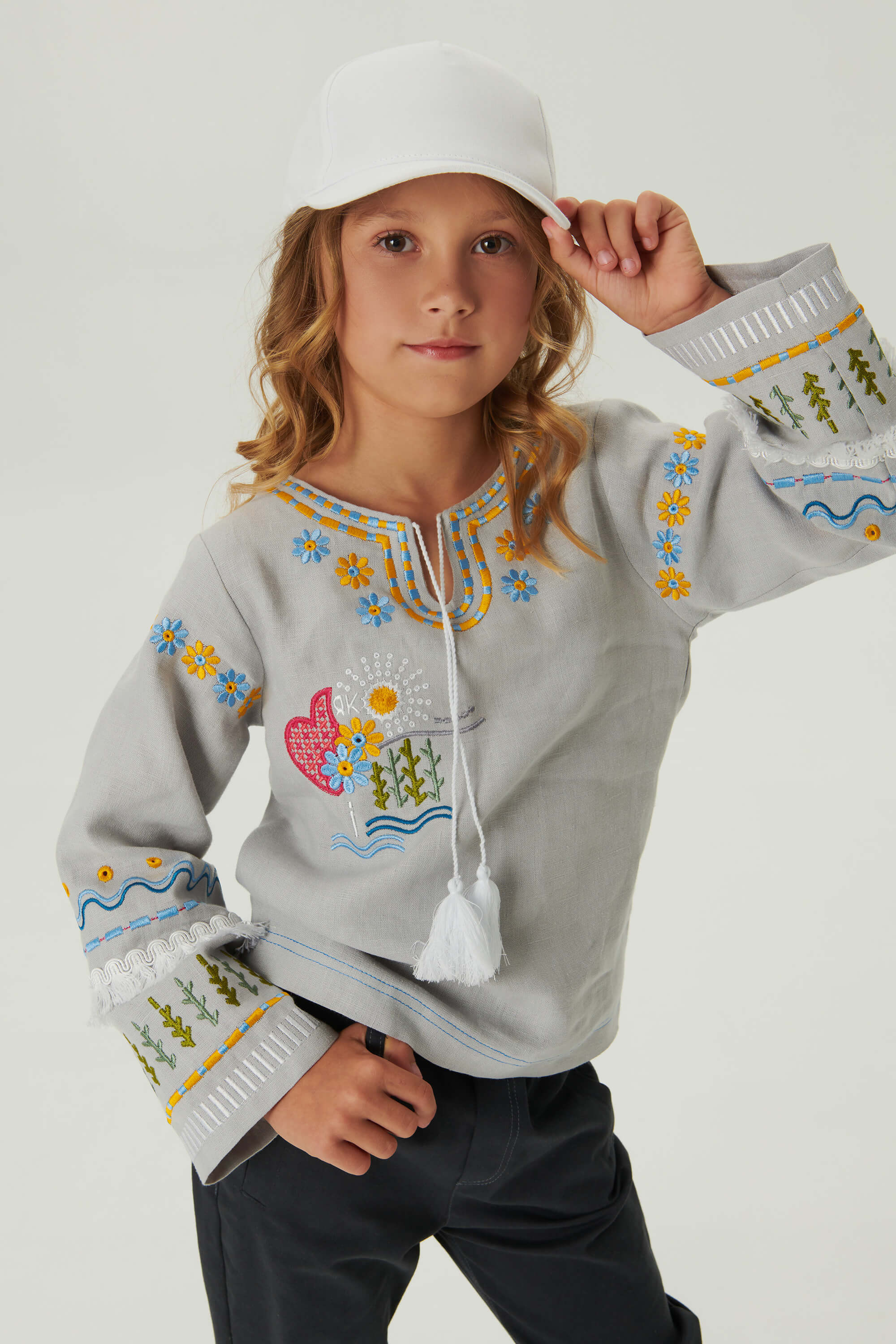 Embroidered shirt for girls Love Ukraine 2