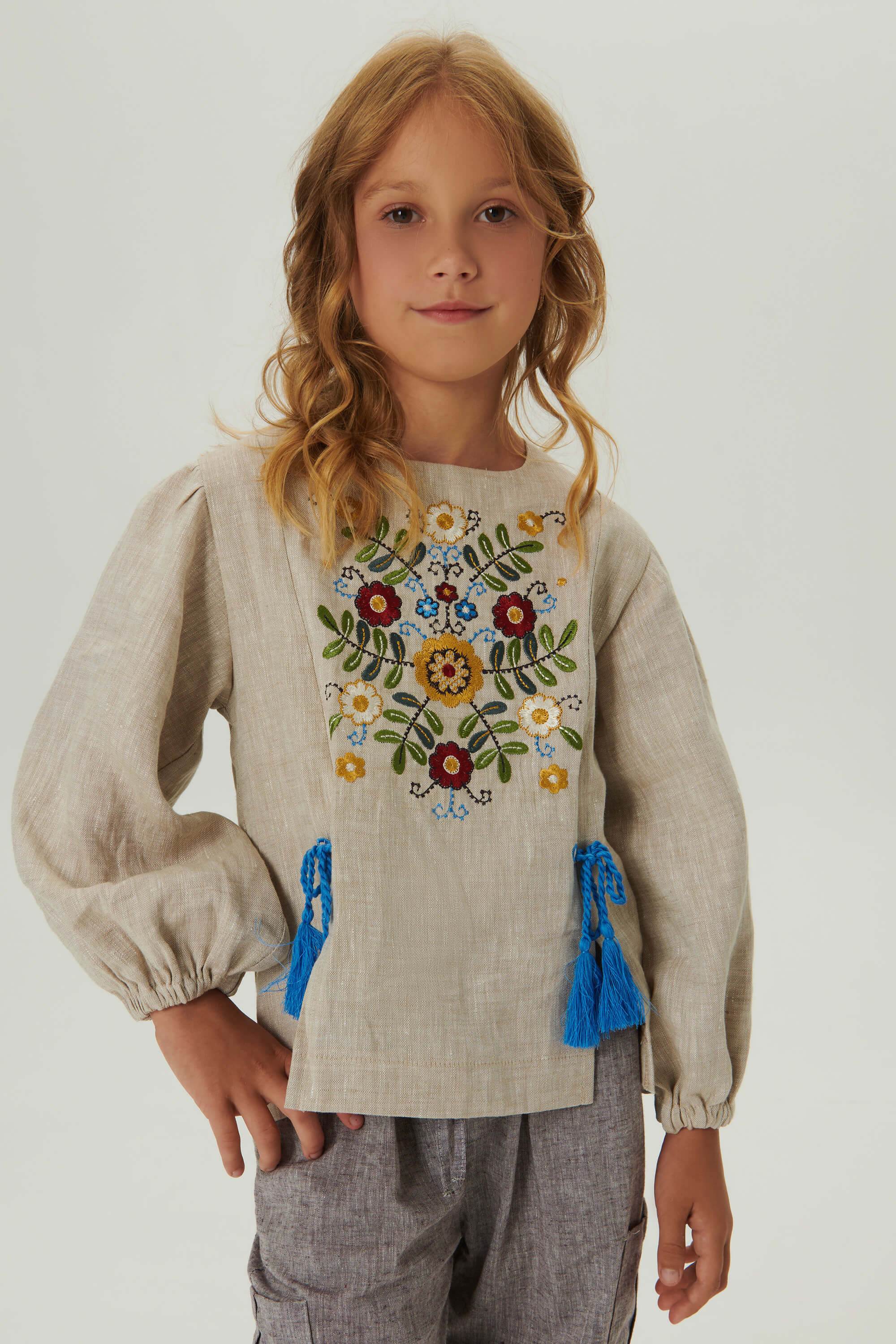 Embroidered blouse for a girl Spring 2
