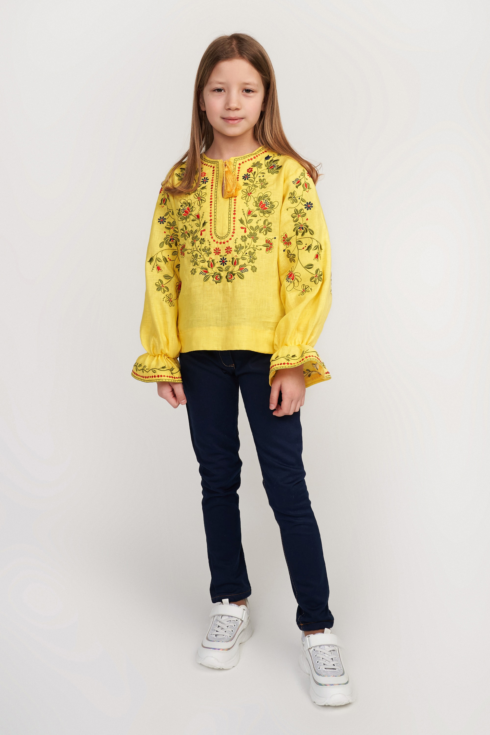 Вишита блуза для дівчинки Yellow | 122