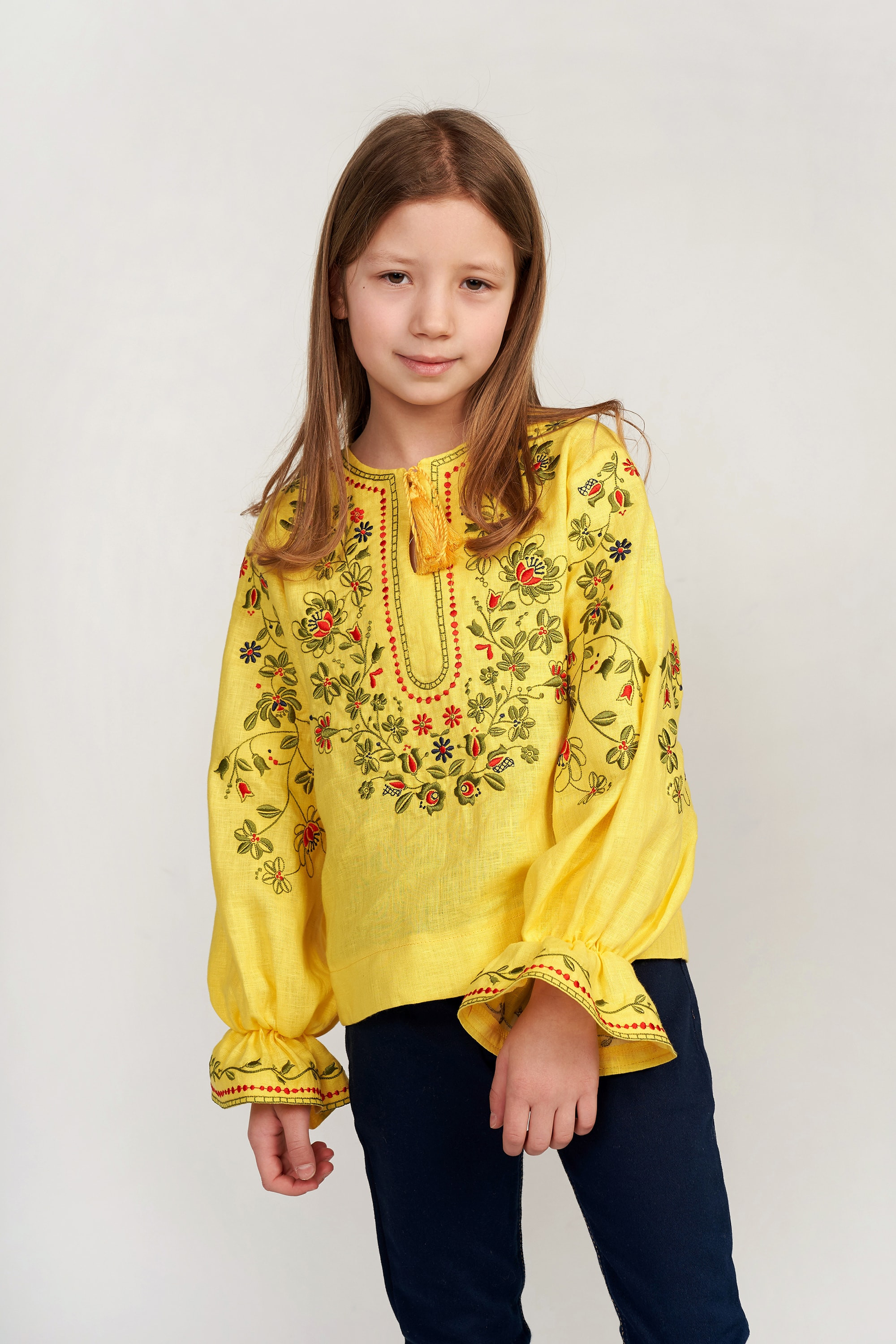 Вишита блуза для дівчинки Yellow | 122