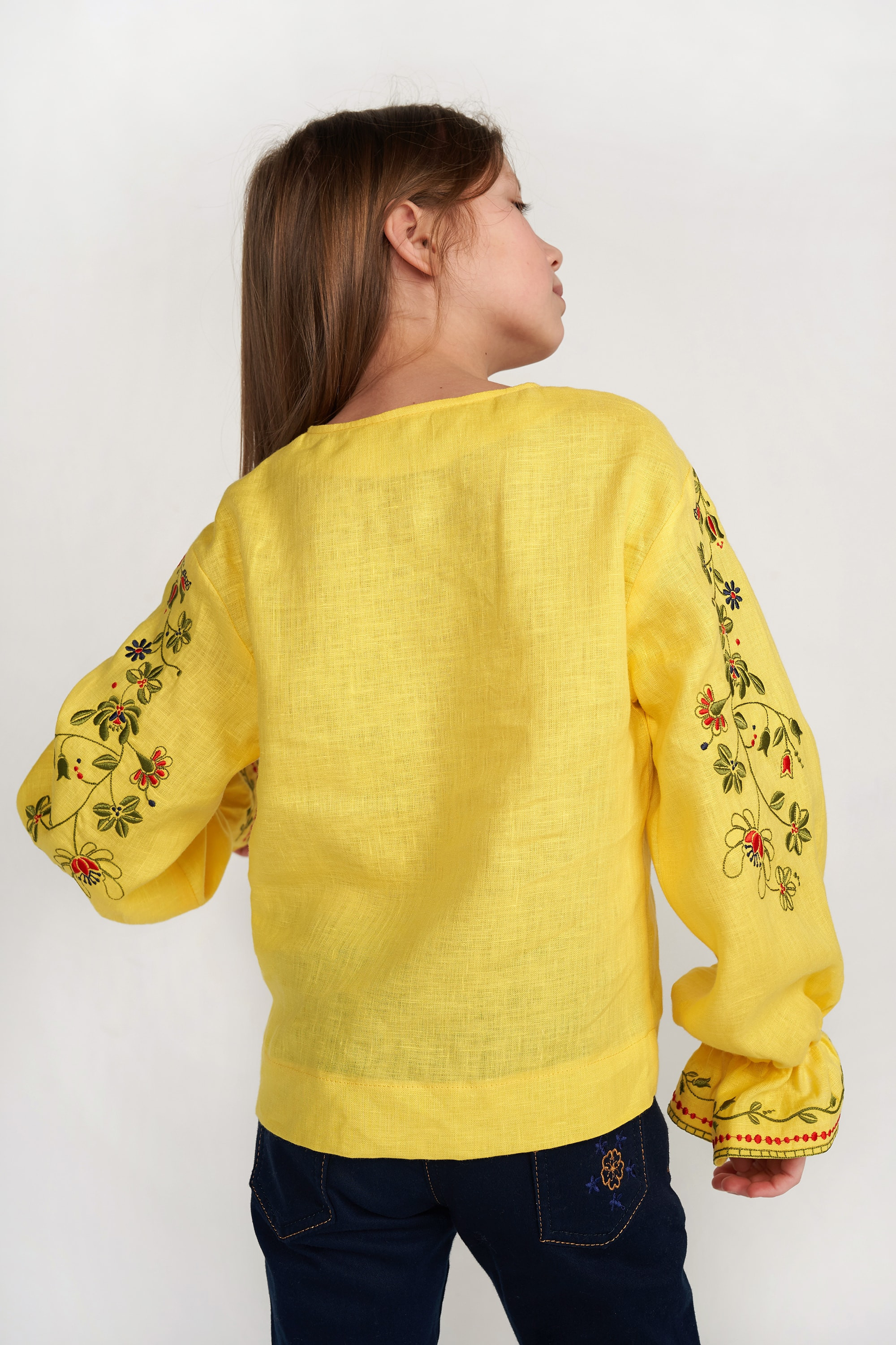 Вишита блуза для дівчинки Yellow | 122