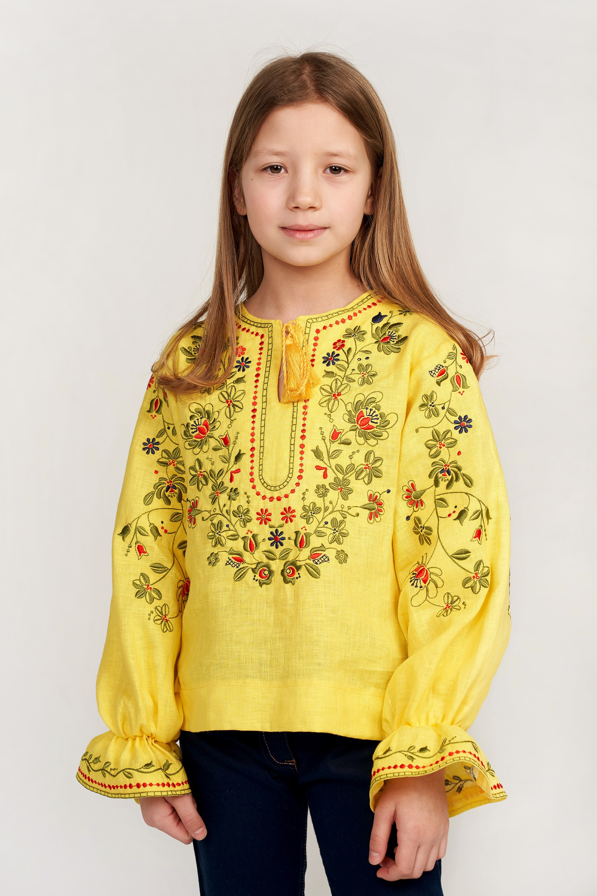 Вишита блуза для дівчинки Yellow | 122