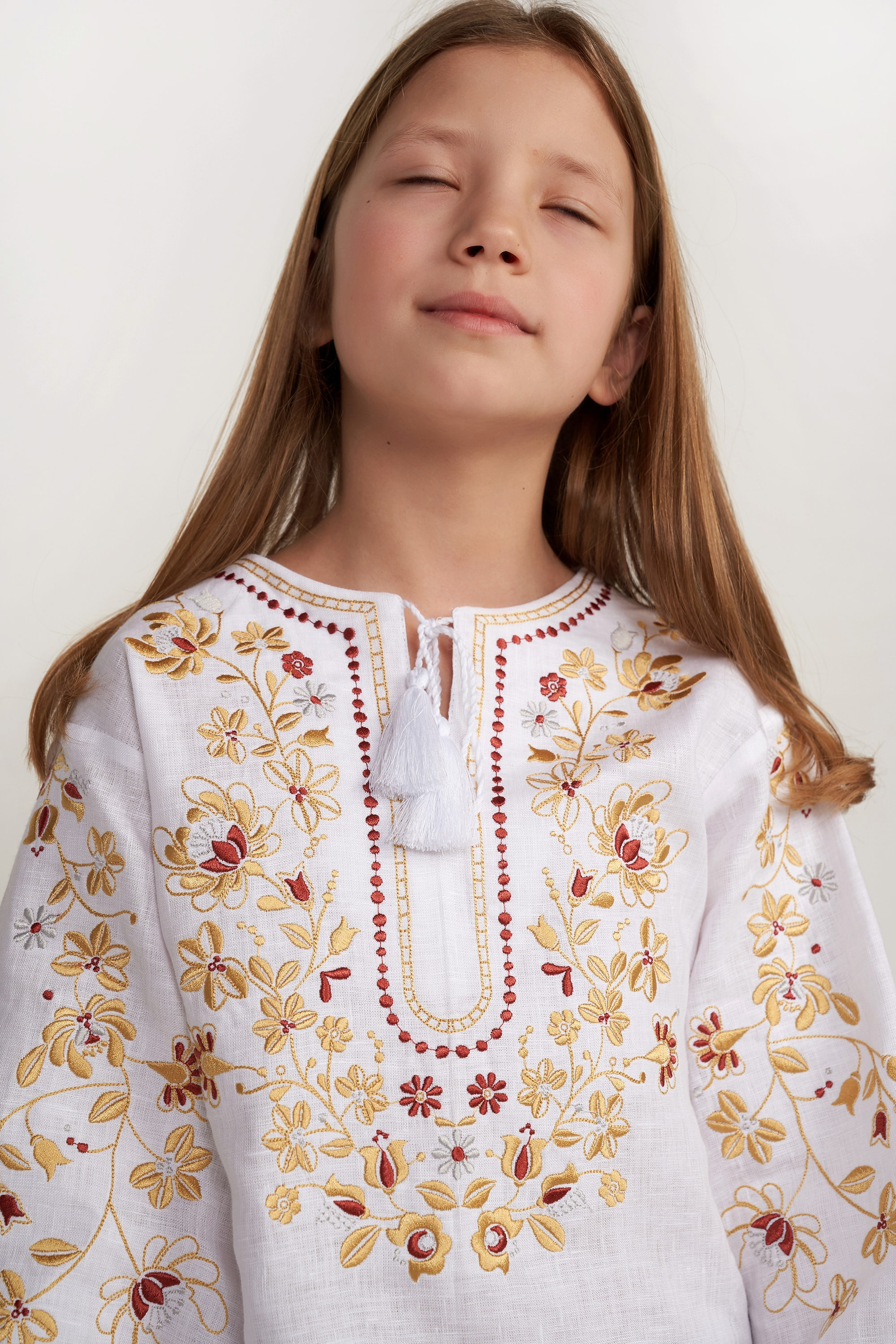 Embroidered blouse for girls White