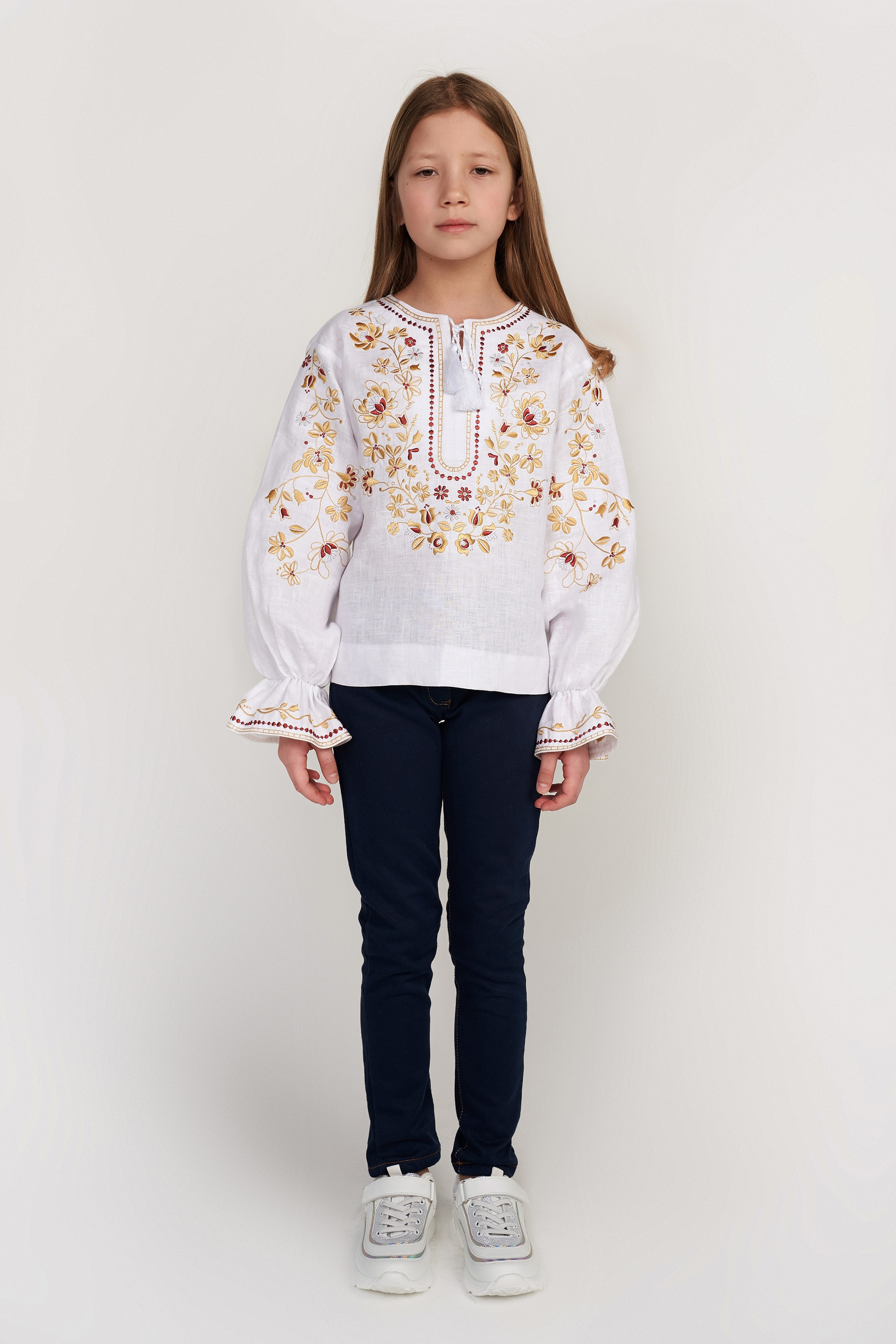 Embroidered blouse for girls White | 110