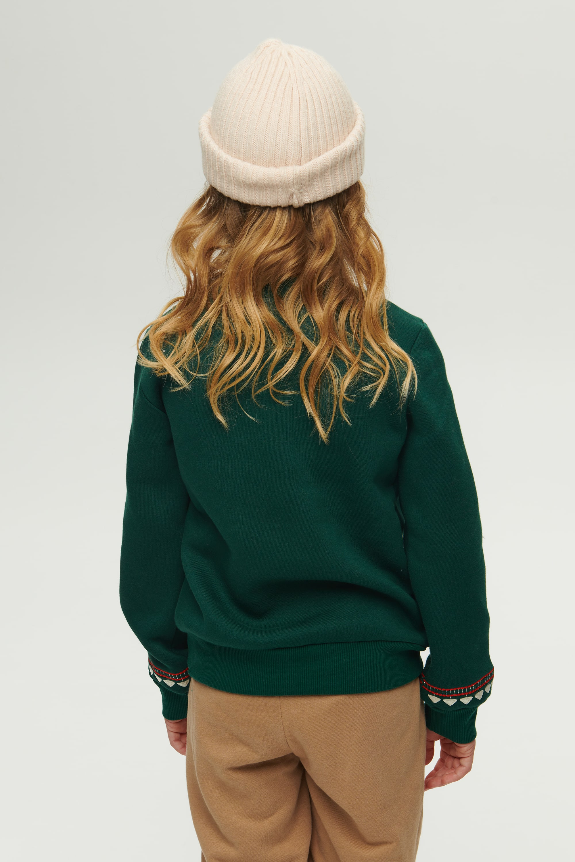 Christmas green sweatshirt for a girl
