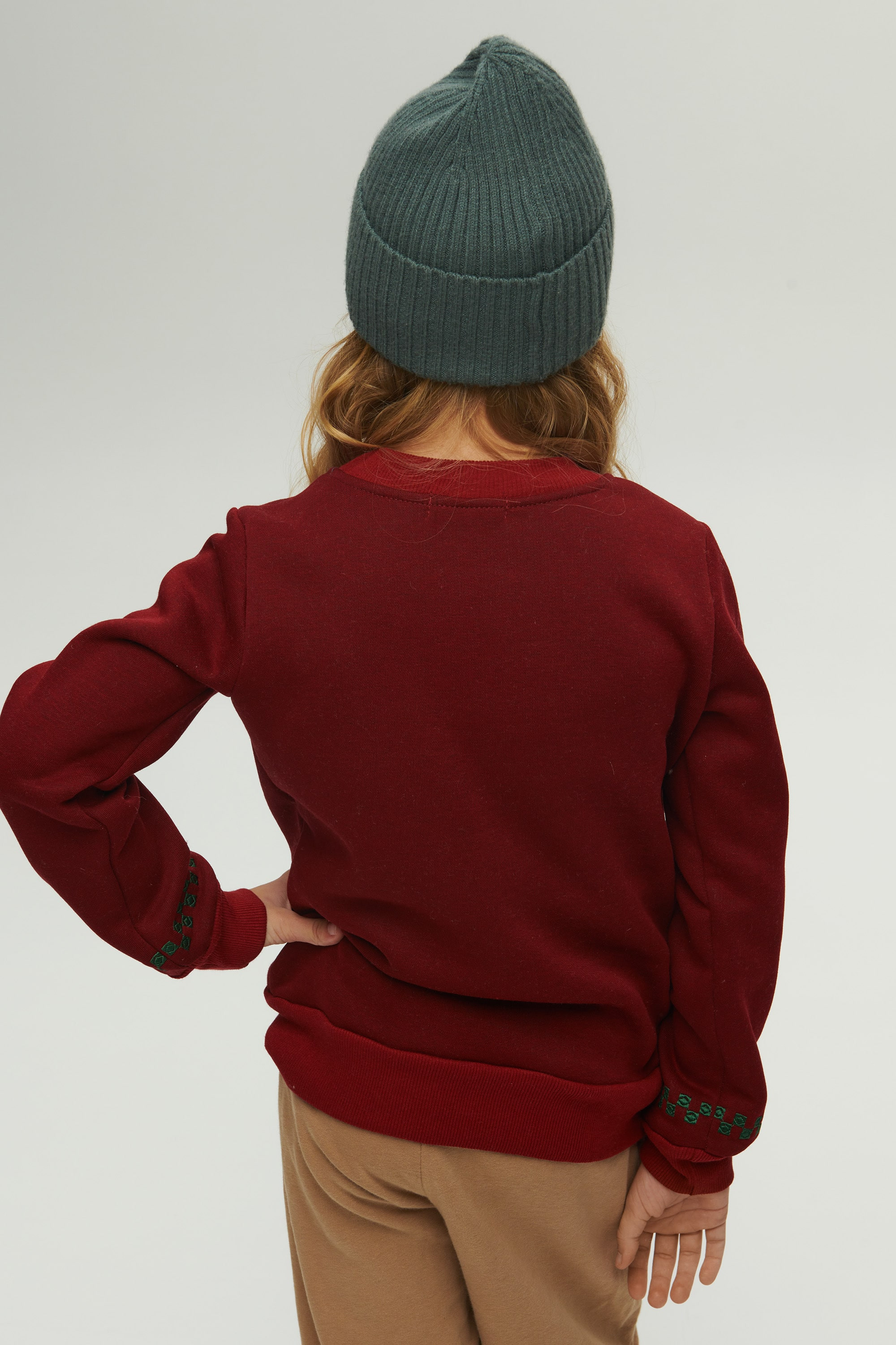 Christmas burgundy sweatshirt for a girl December