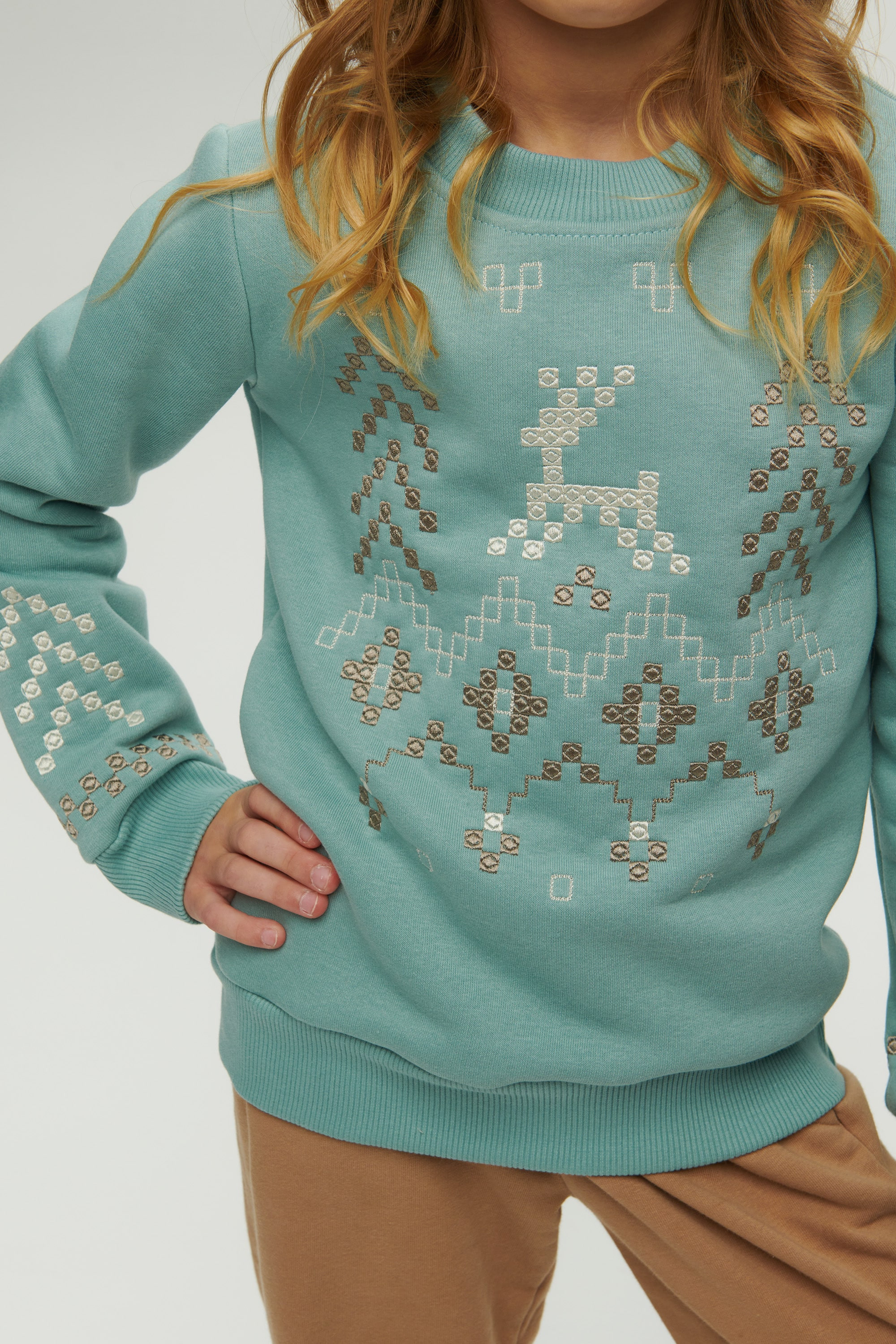 Christmas blue sweatshirt for a girl December