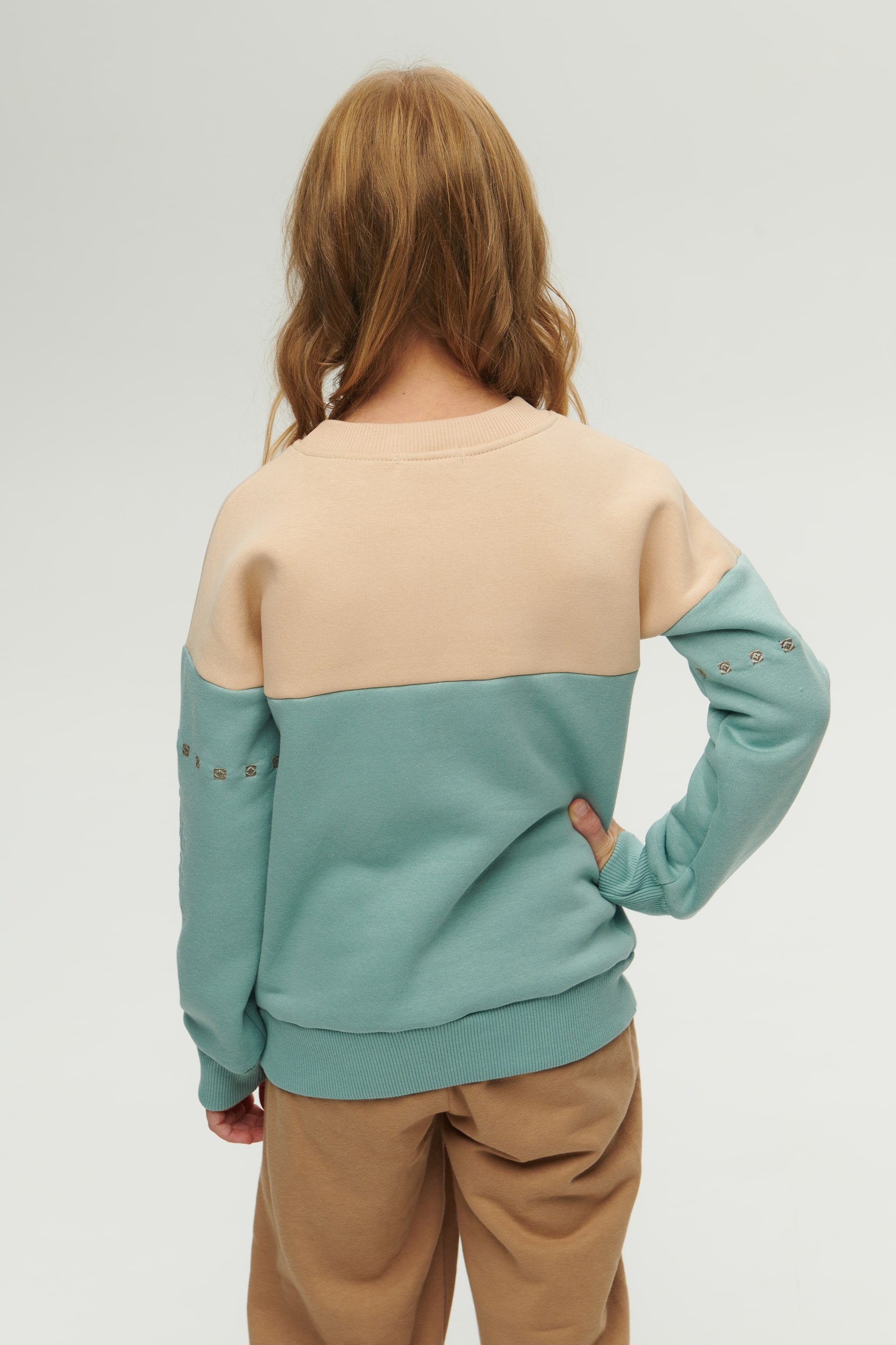 New Year's blue sweatshirt for a girl December