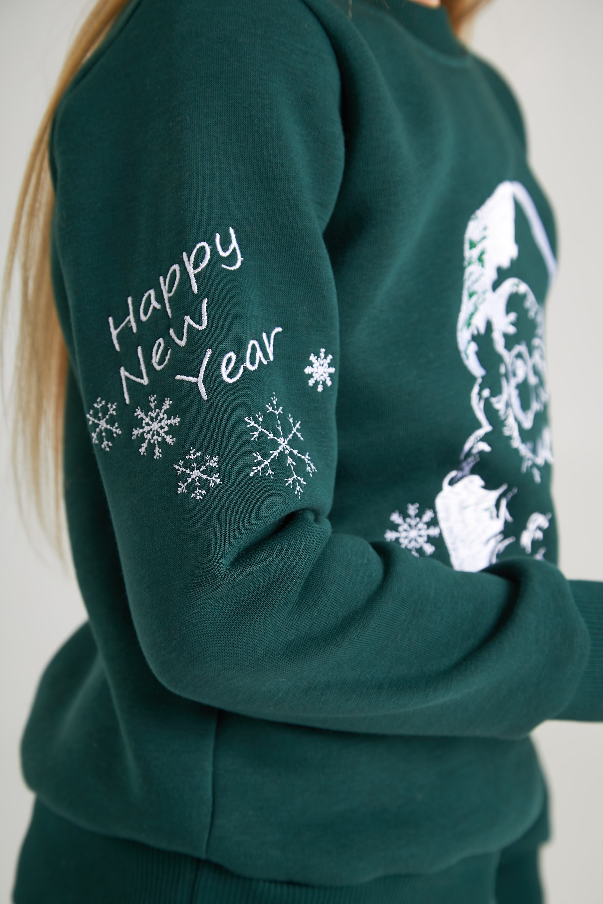 Christmas sweatshirt for girls Santa Claus Green