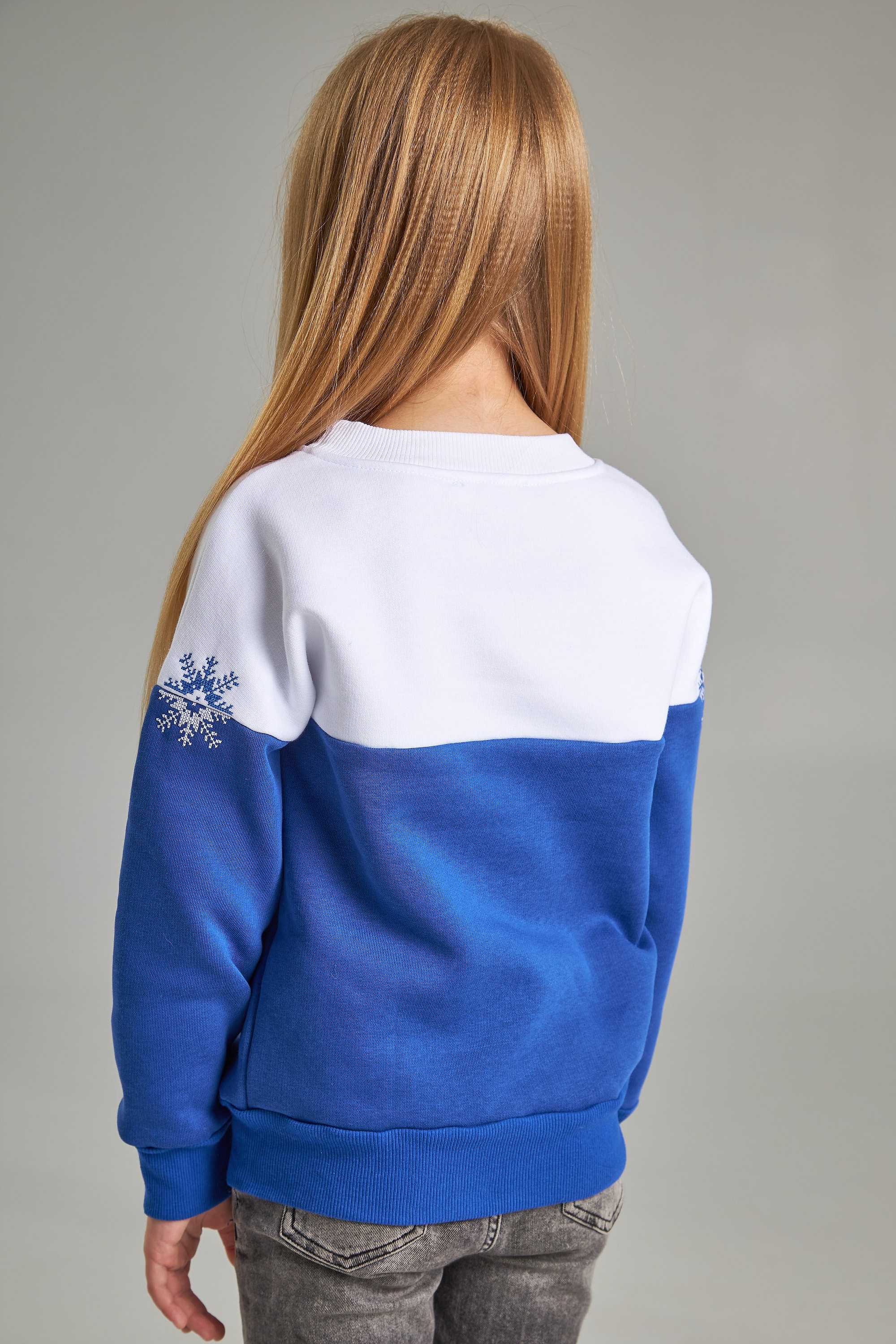 Christmas sweatshirt for girls snowflake Blue | 80