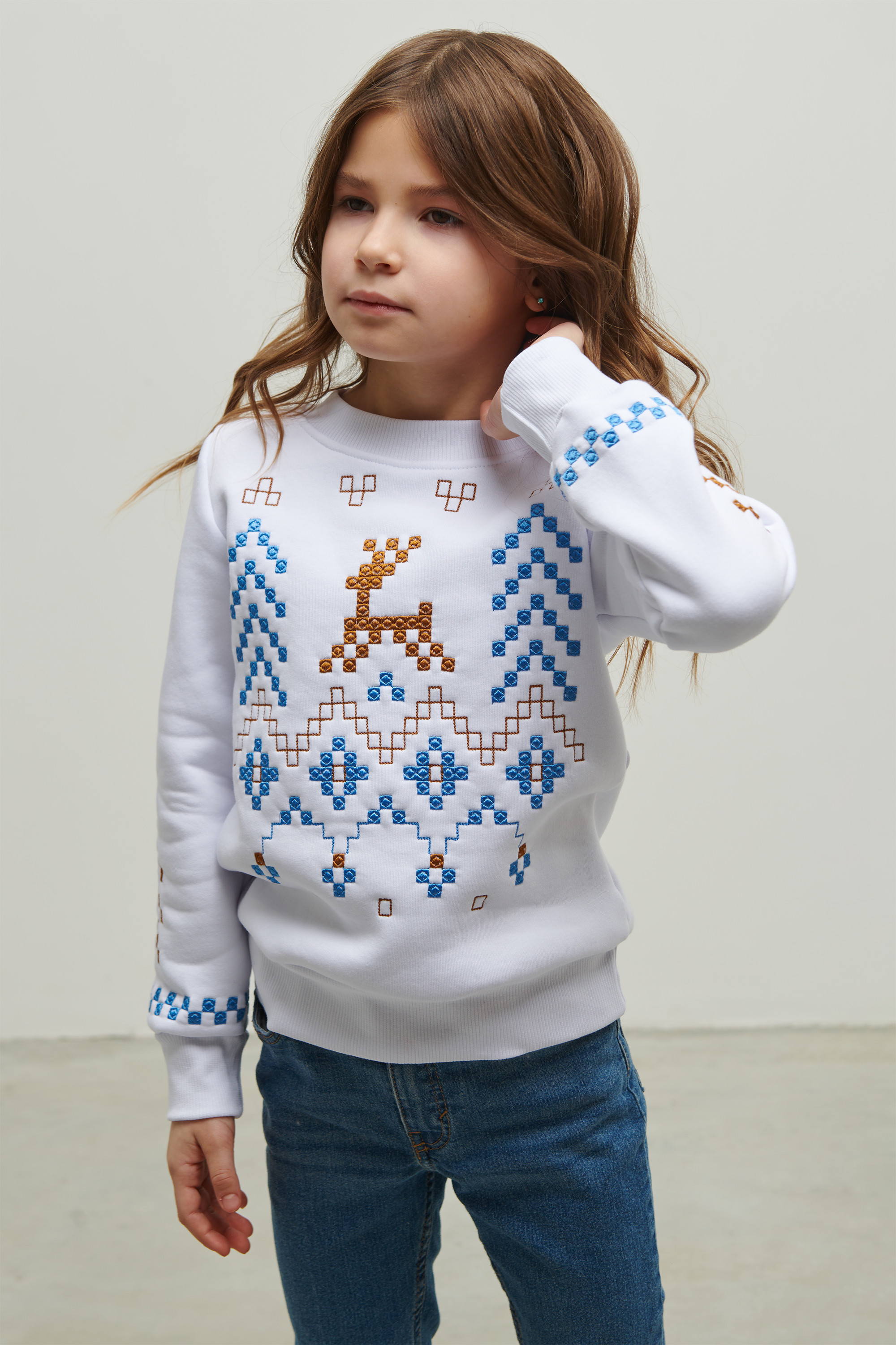 Christmas white sweatshirt for girls December | 80