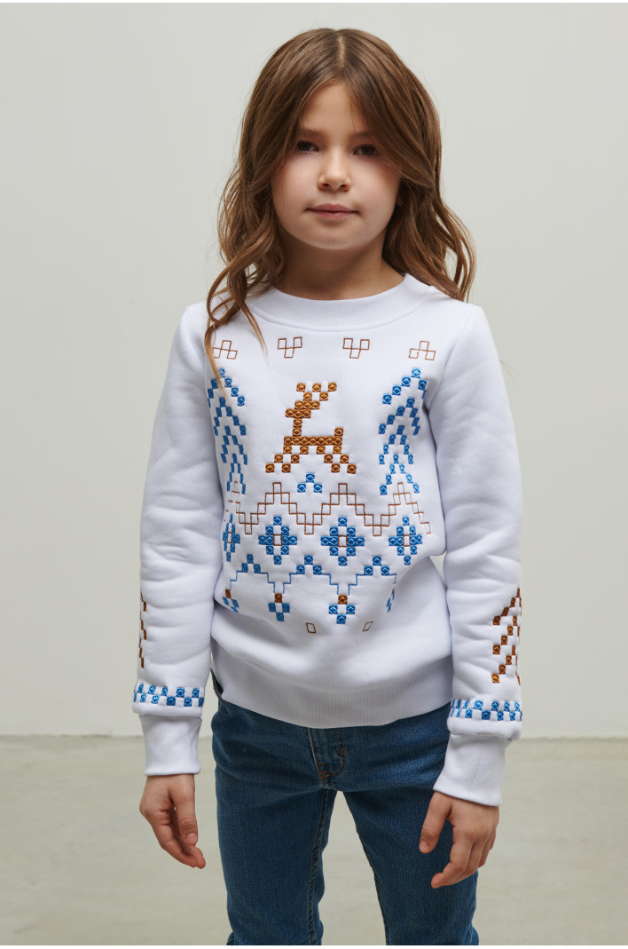Christmas white sweatshirt for girls December | 80