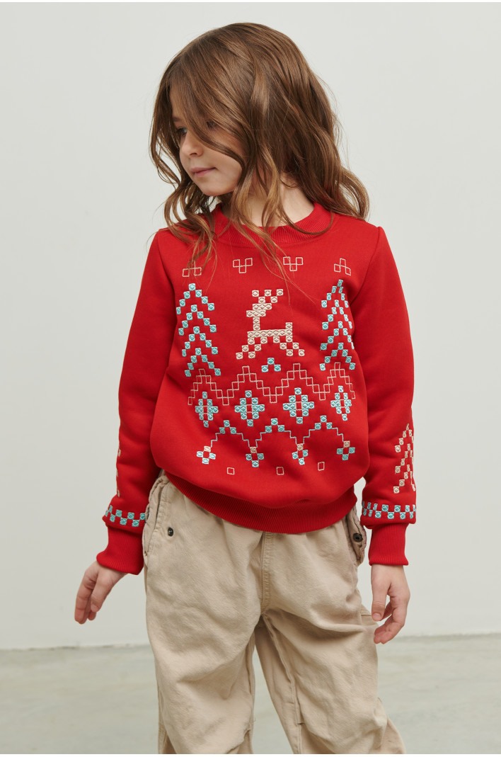 Christmas red sweatshirt for girls December | 80