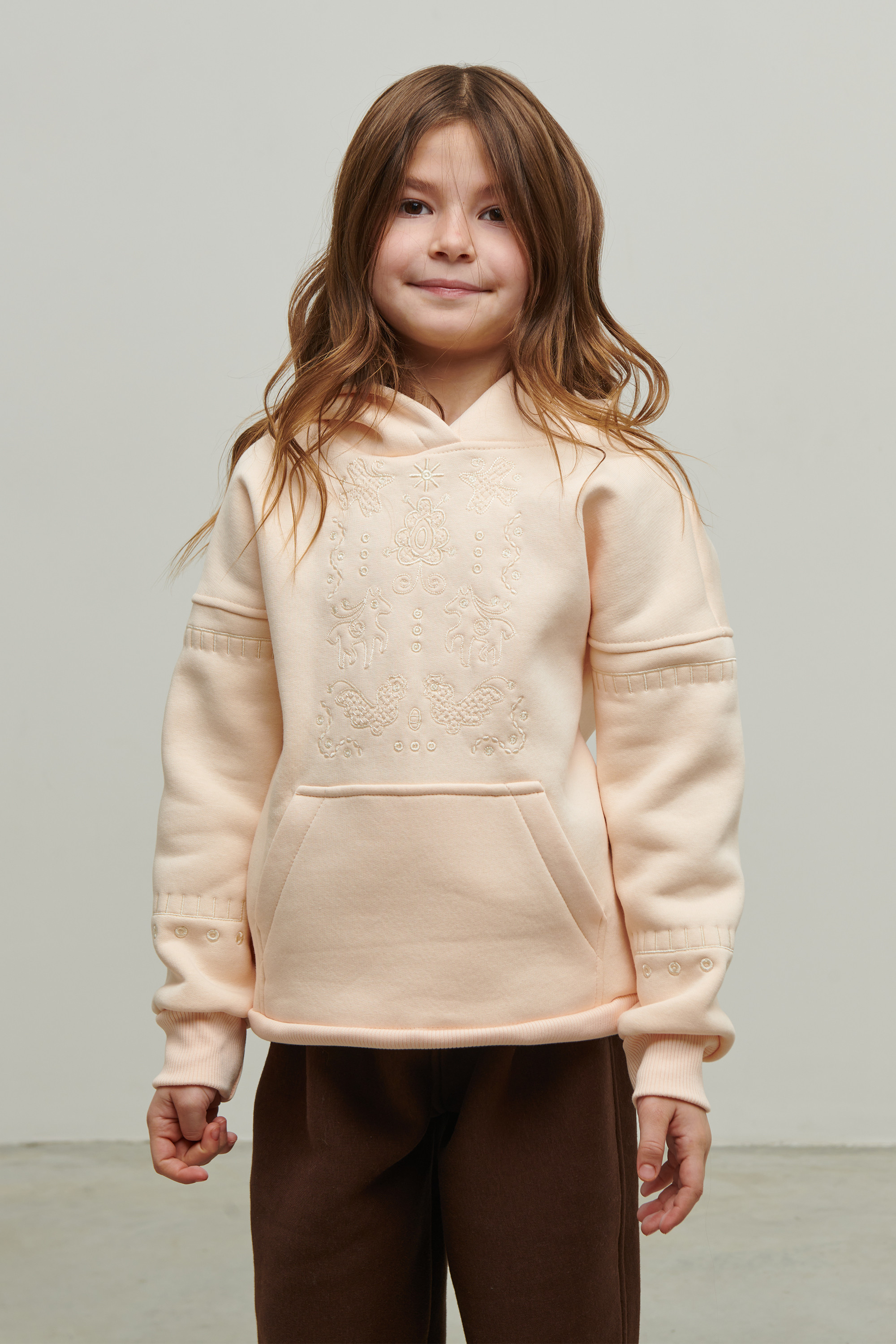 Beige hoodie for girls Svyatko