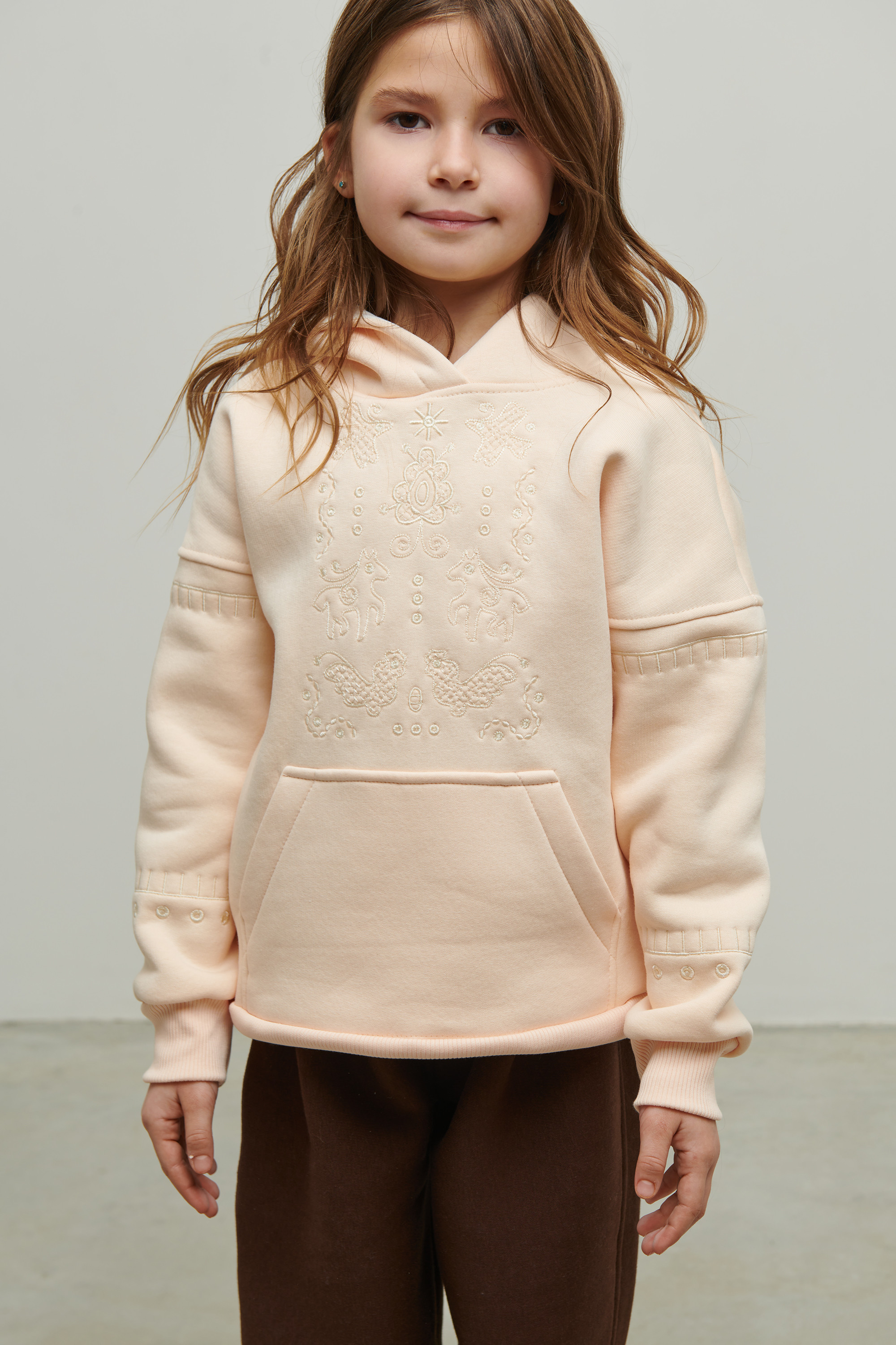 Beige hoodie for girls Svyatko