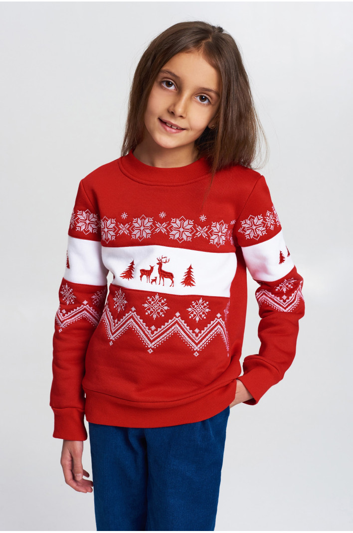 Christmas sweatshirt for a girl red