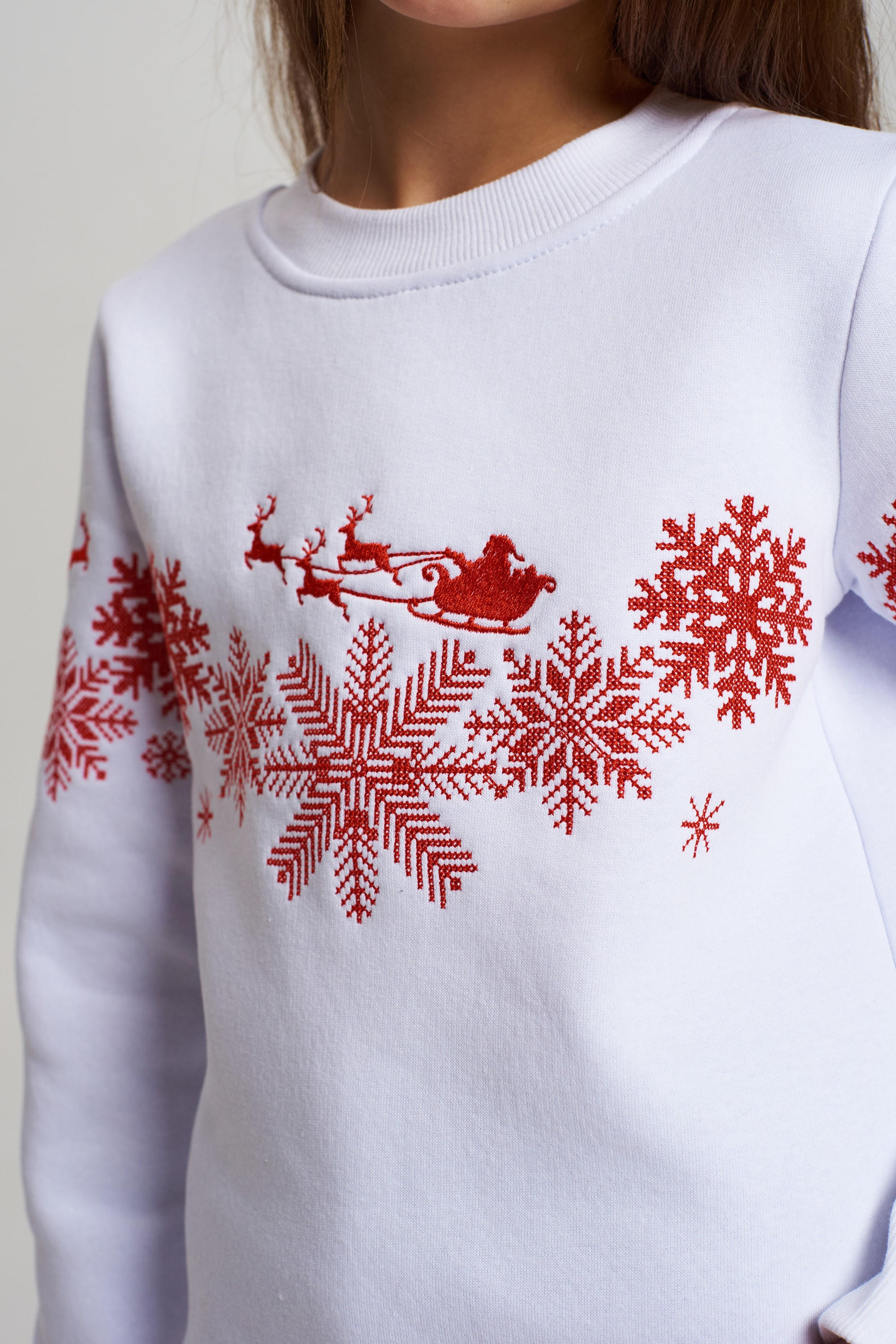 Christmas sweatshirt for a girl white | 80
