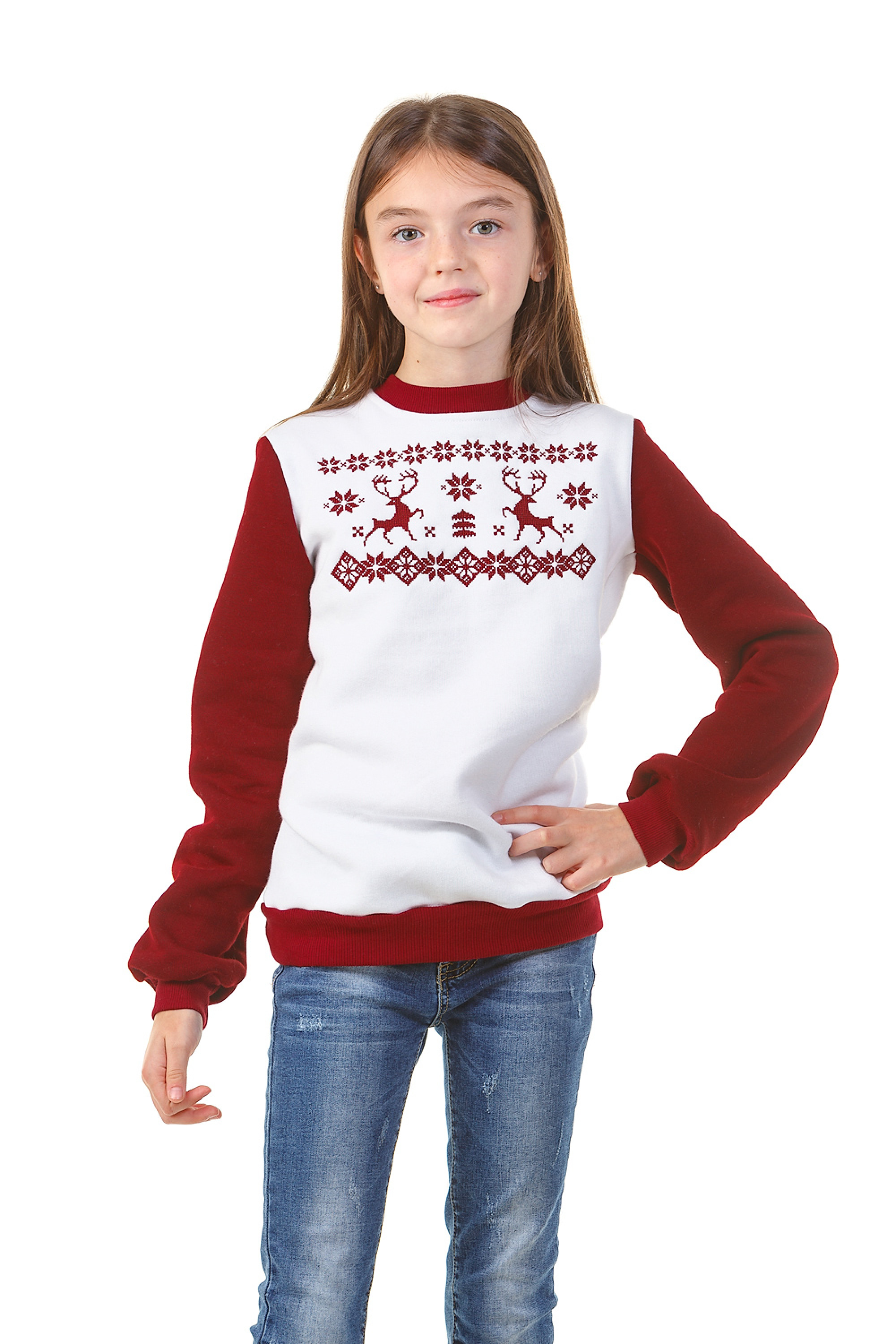 Christmas sweatshirt for girls with deer