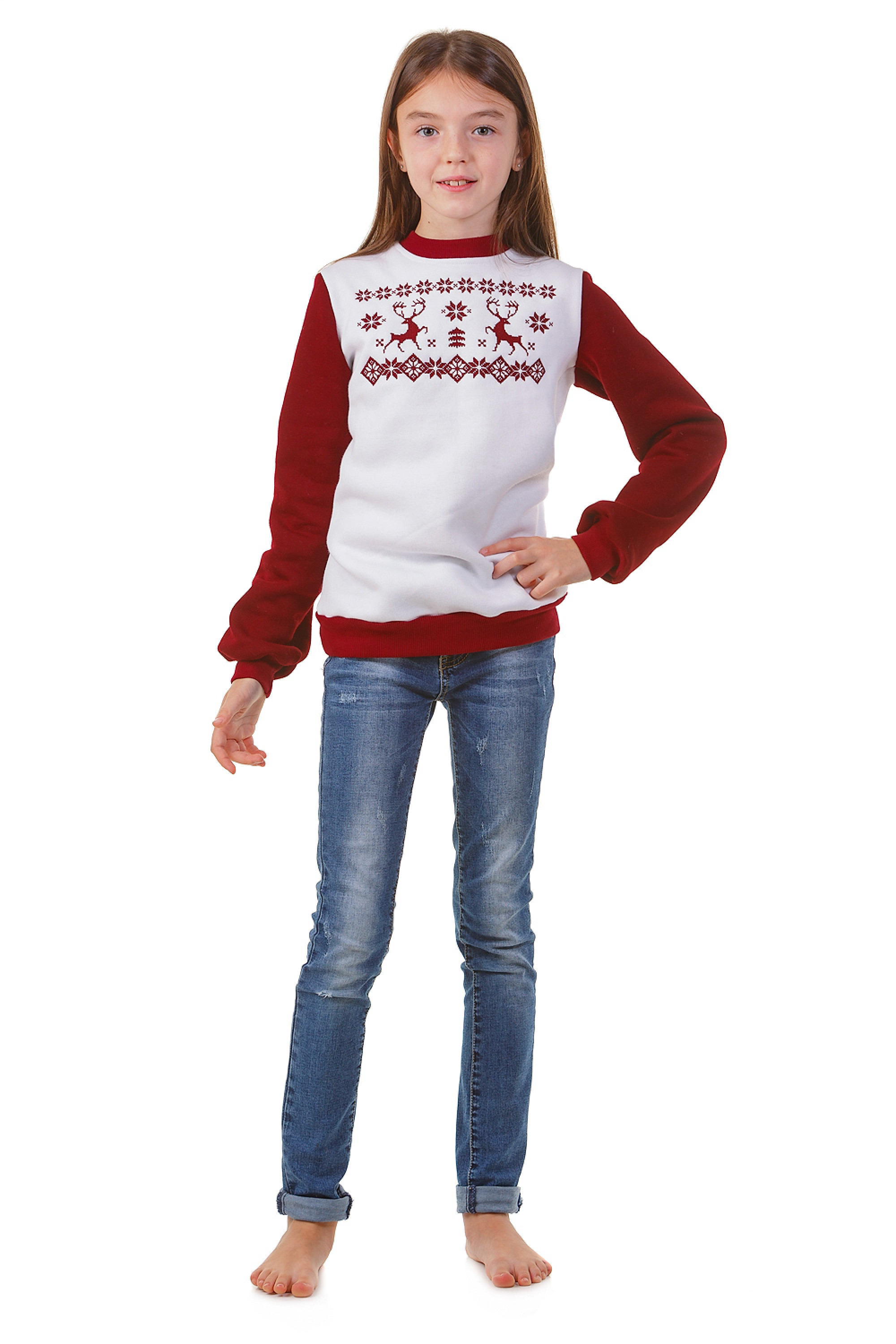 Christmas sweatshirt for girls with deer