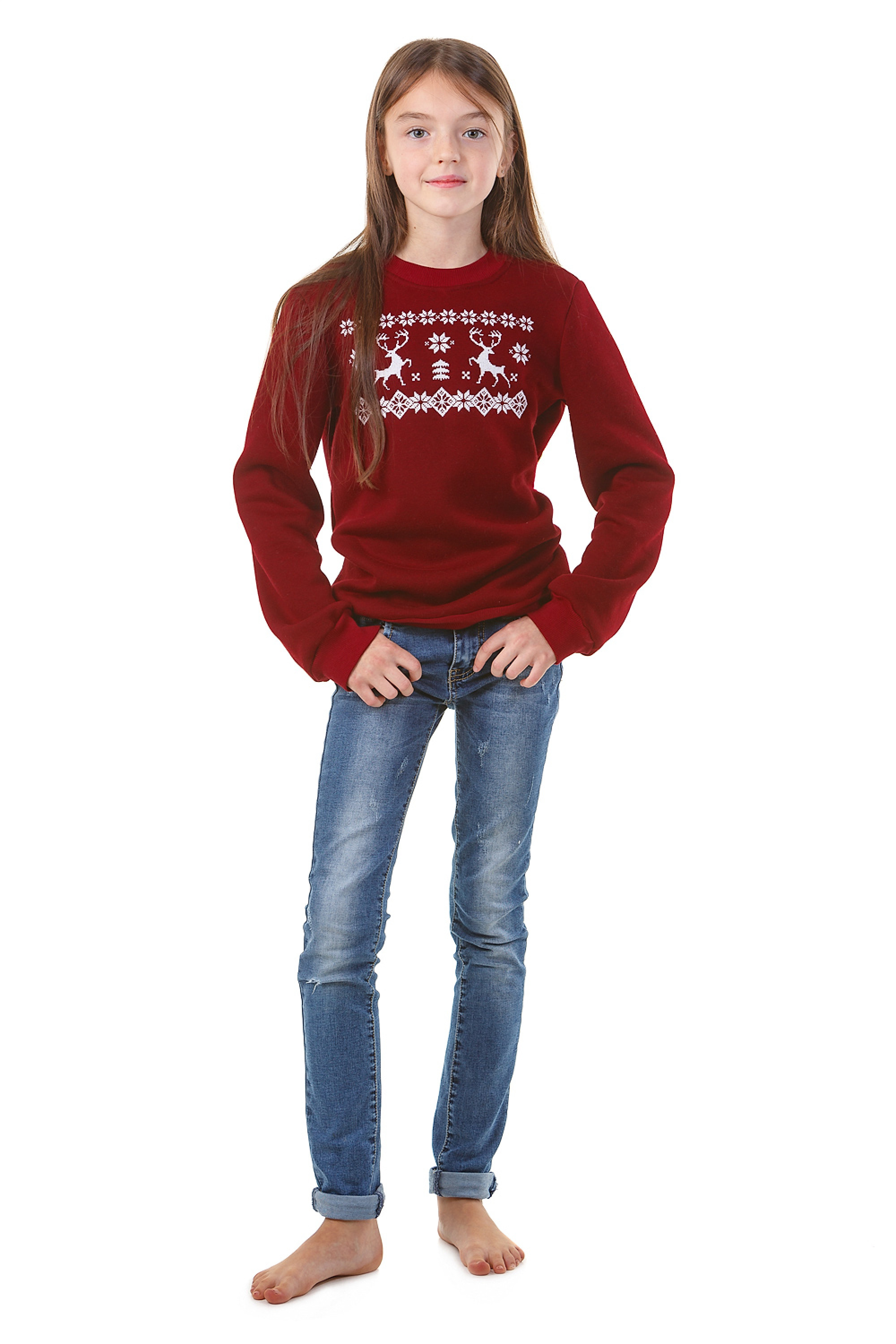 Christmas sweatshirt for girls with deer