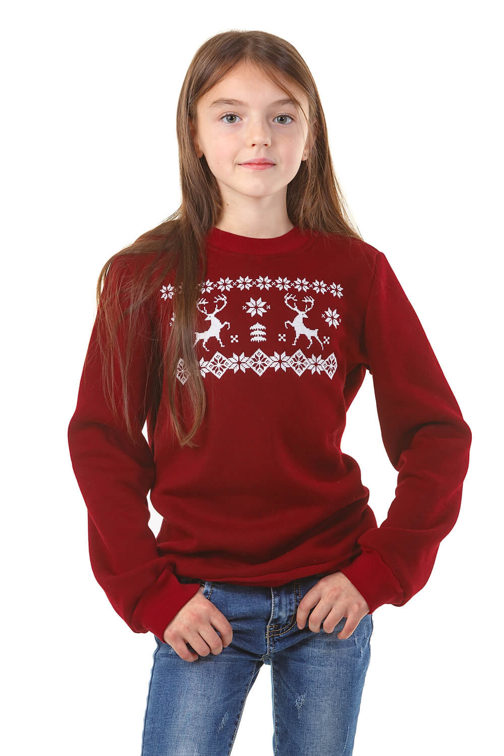 Christmas sweatshirt for girls with deer