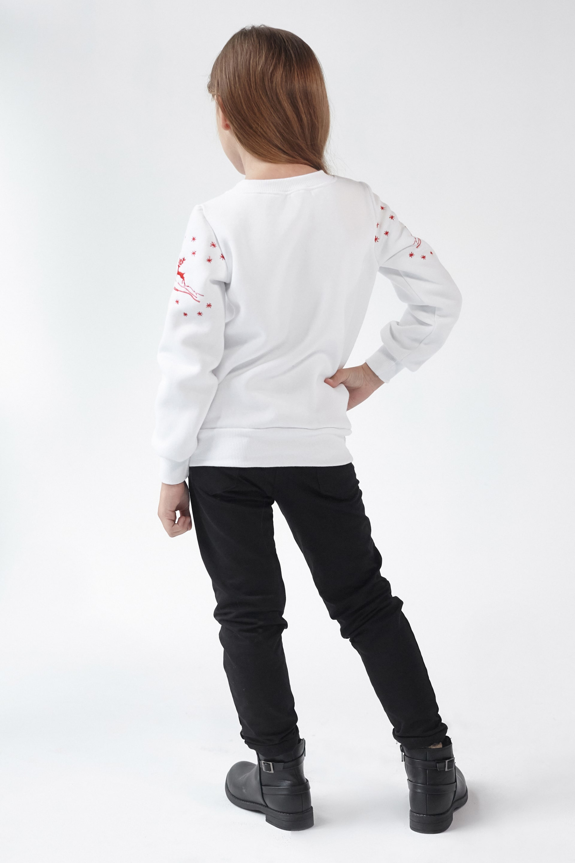 Christmas sweatshirt for girls with deer White | 80