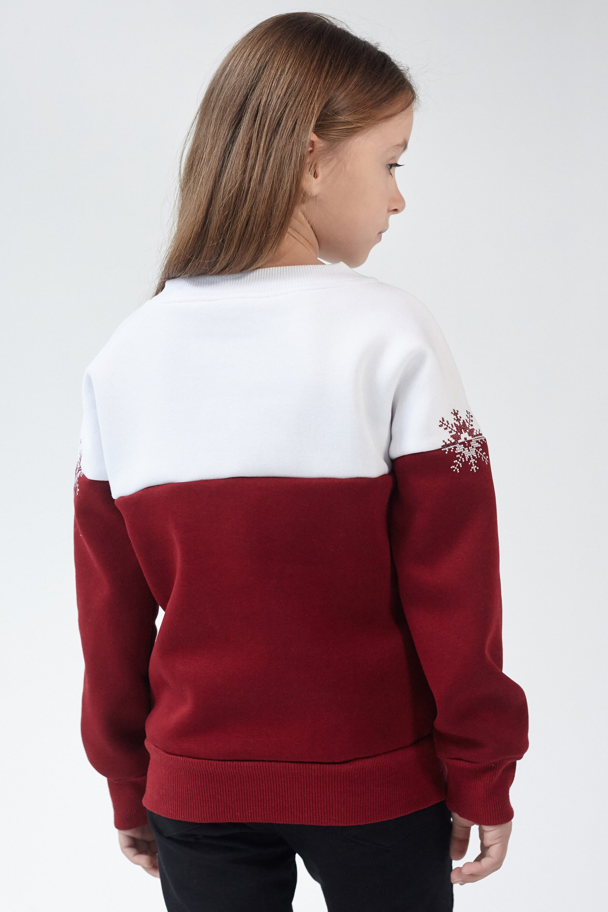 Christmas sweatshirts for a girl Burgundy Snowflake