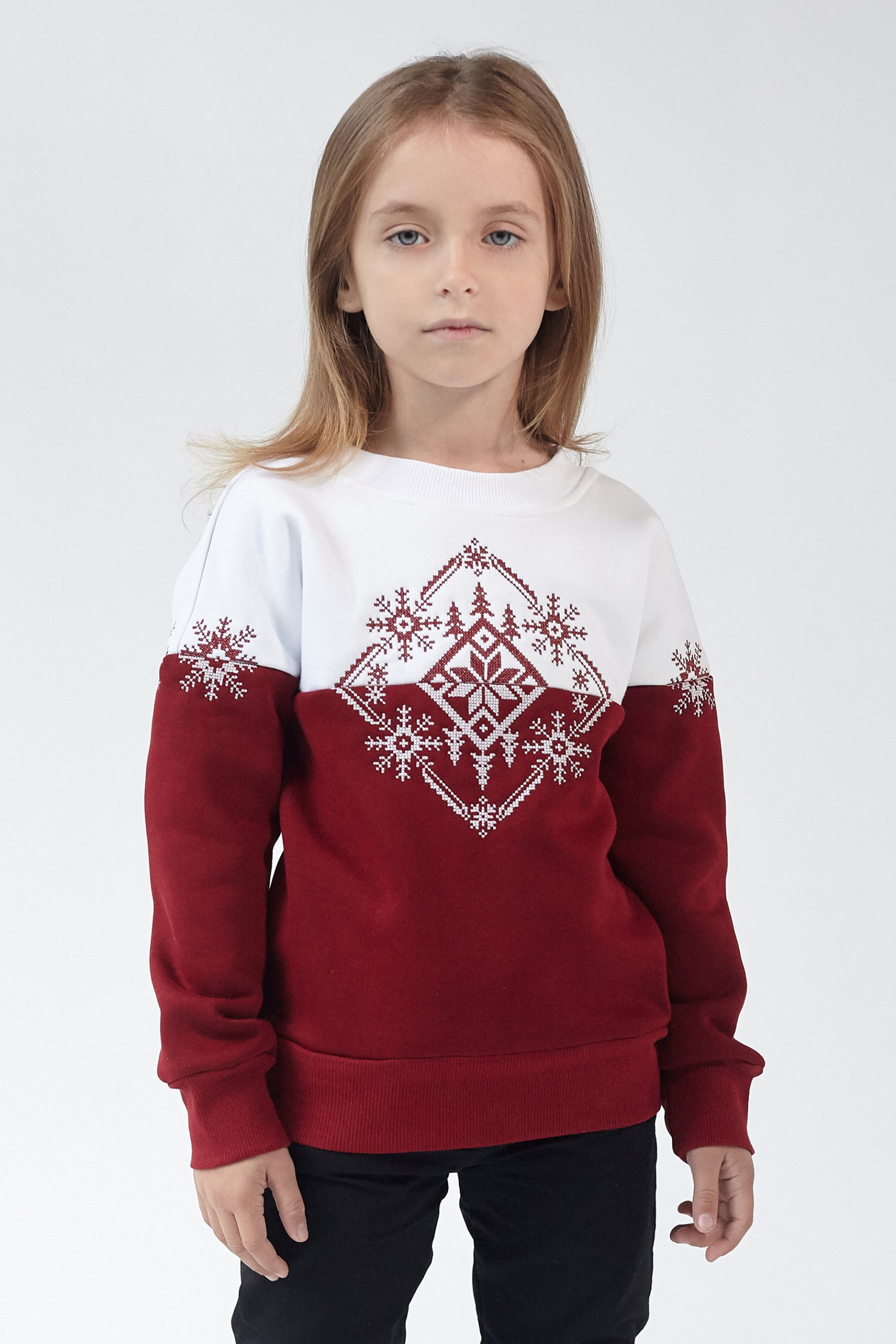 Christmas sweatshirts for a girl Burgundy Snowflake