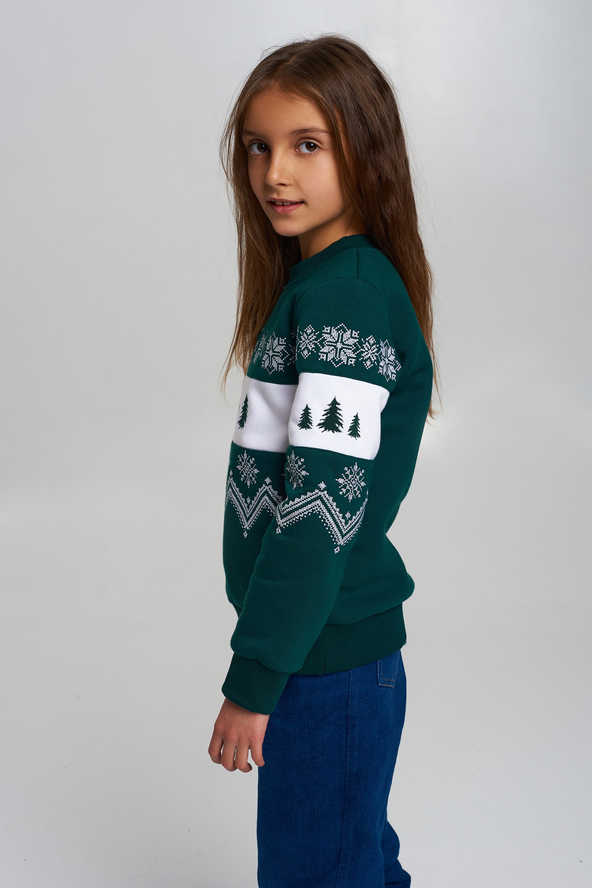 Christmas sweatshirt for girls green