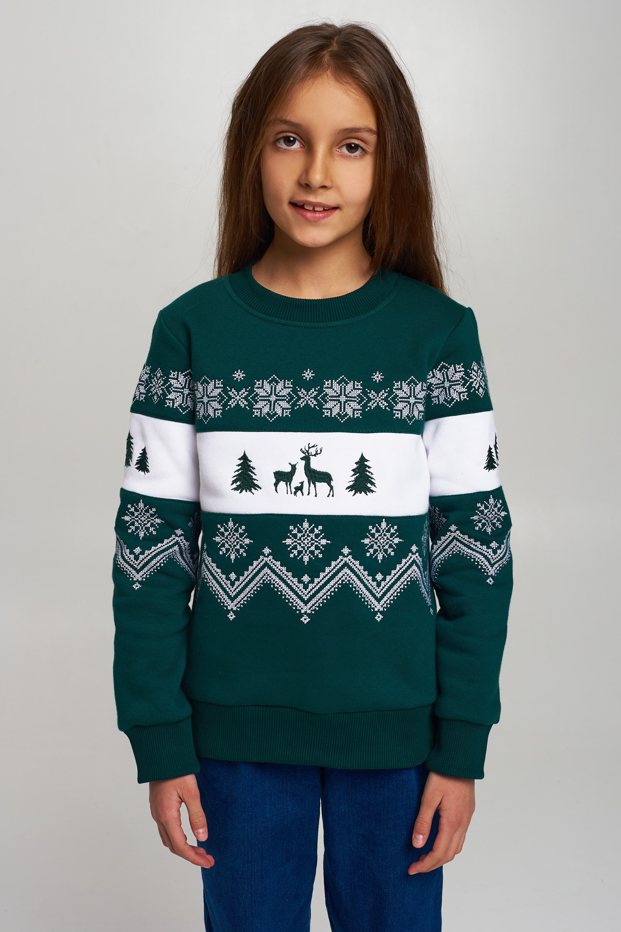 Christmas sweatshirt for girls green