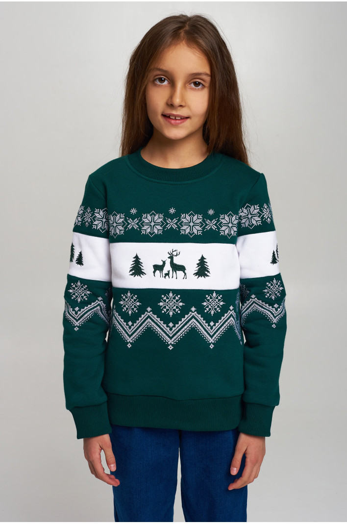 Christmas sweatshirt for girls green