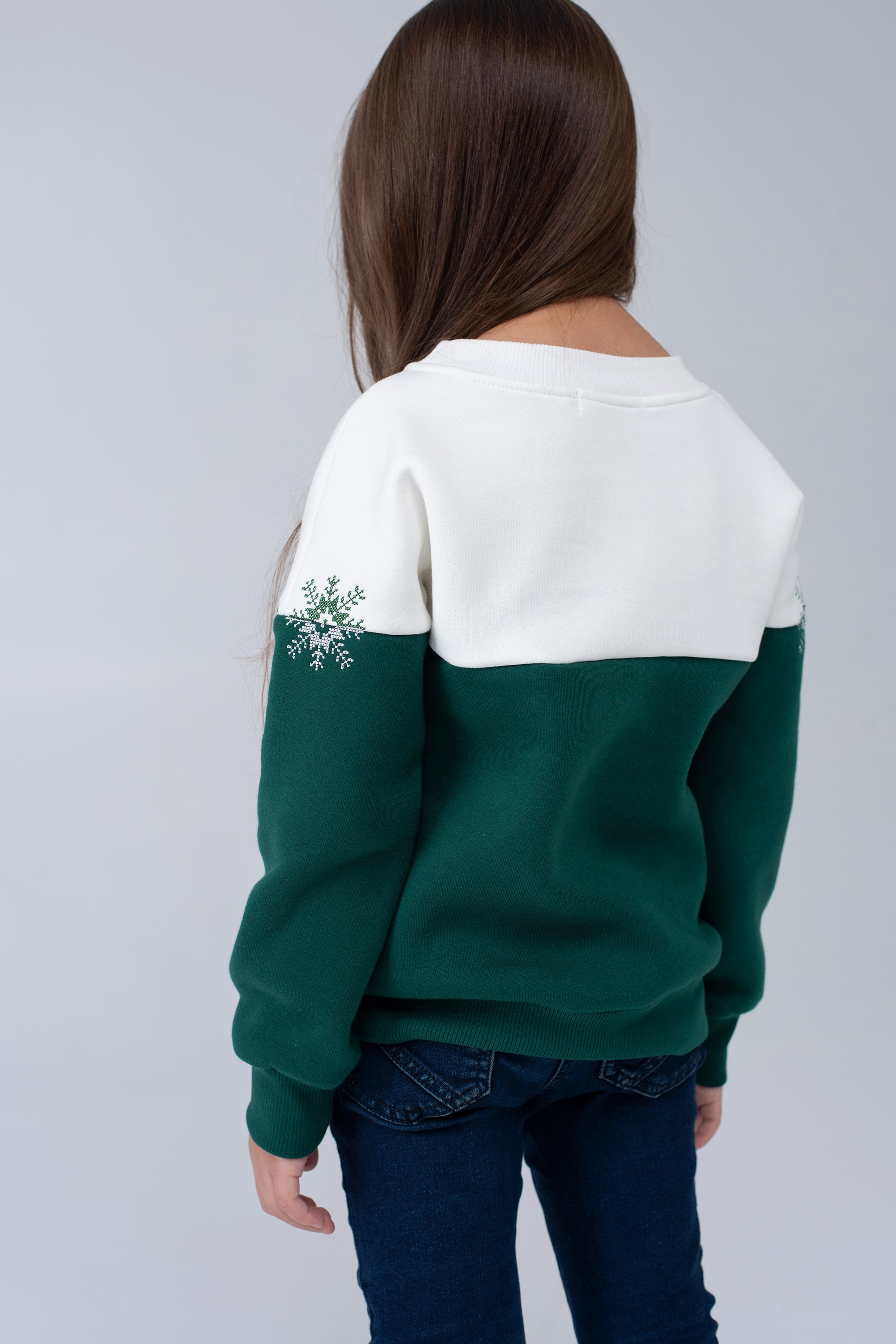 Christmas sweatshirt for girls snowflake Green