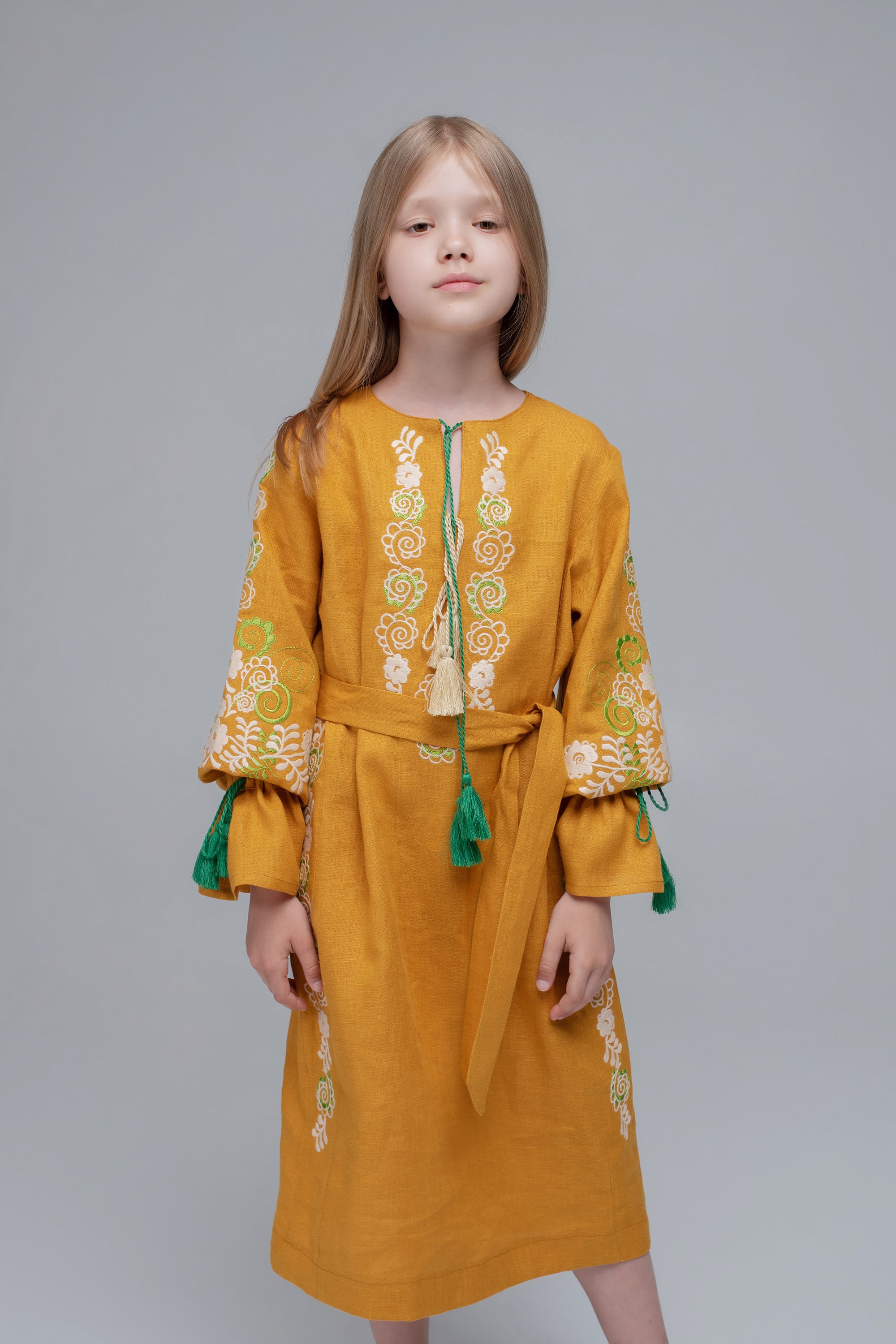 Вишита сукня для дівчинки Mustard | 110
