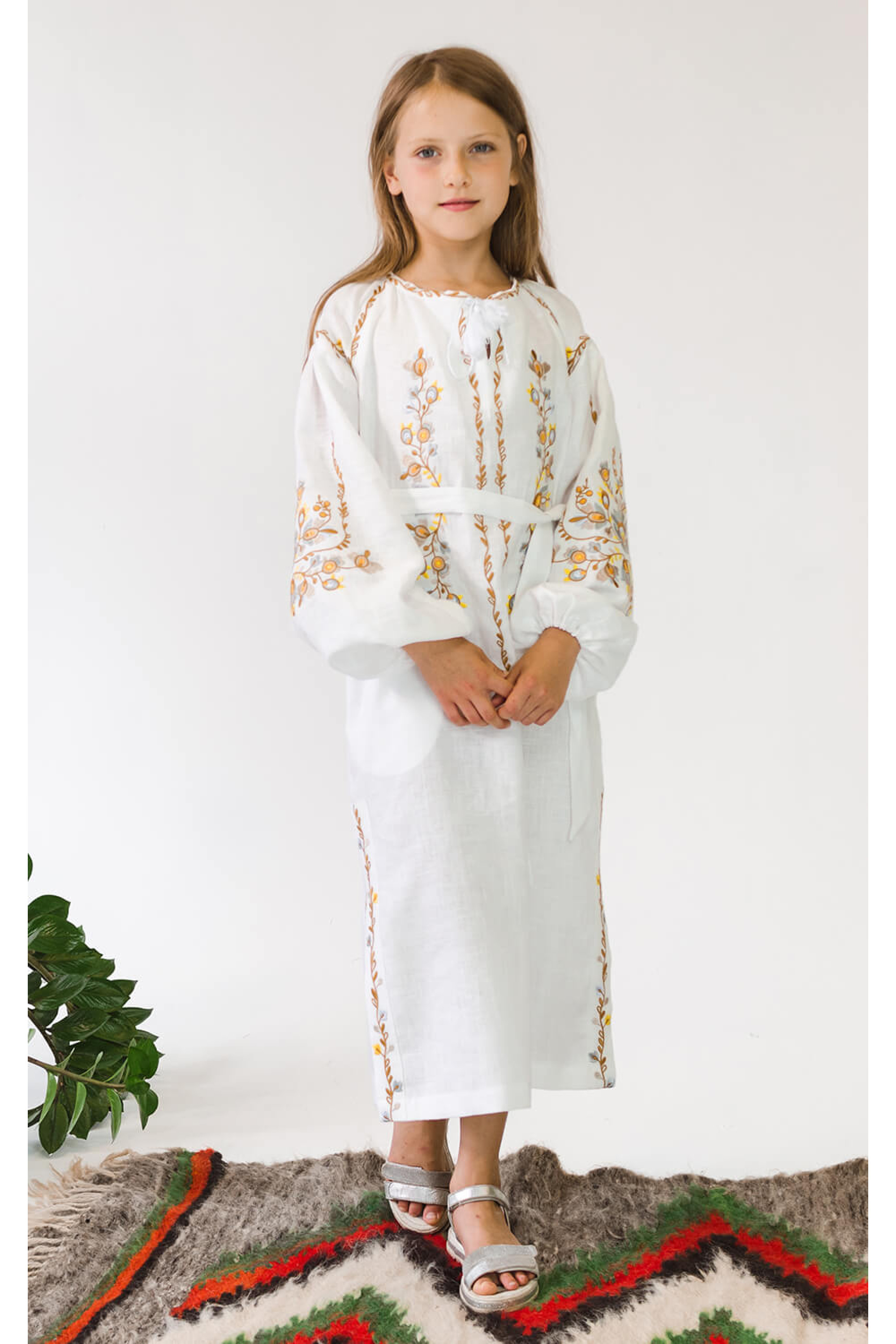 Embroidered dress for girls White 5 | 116