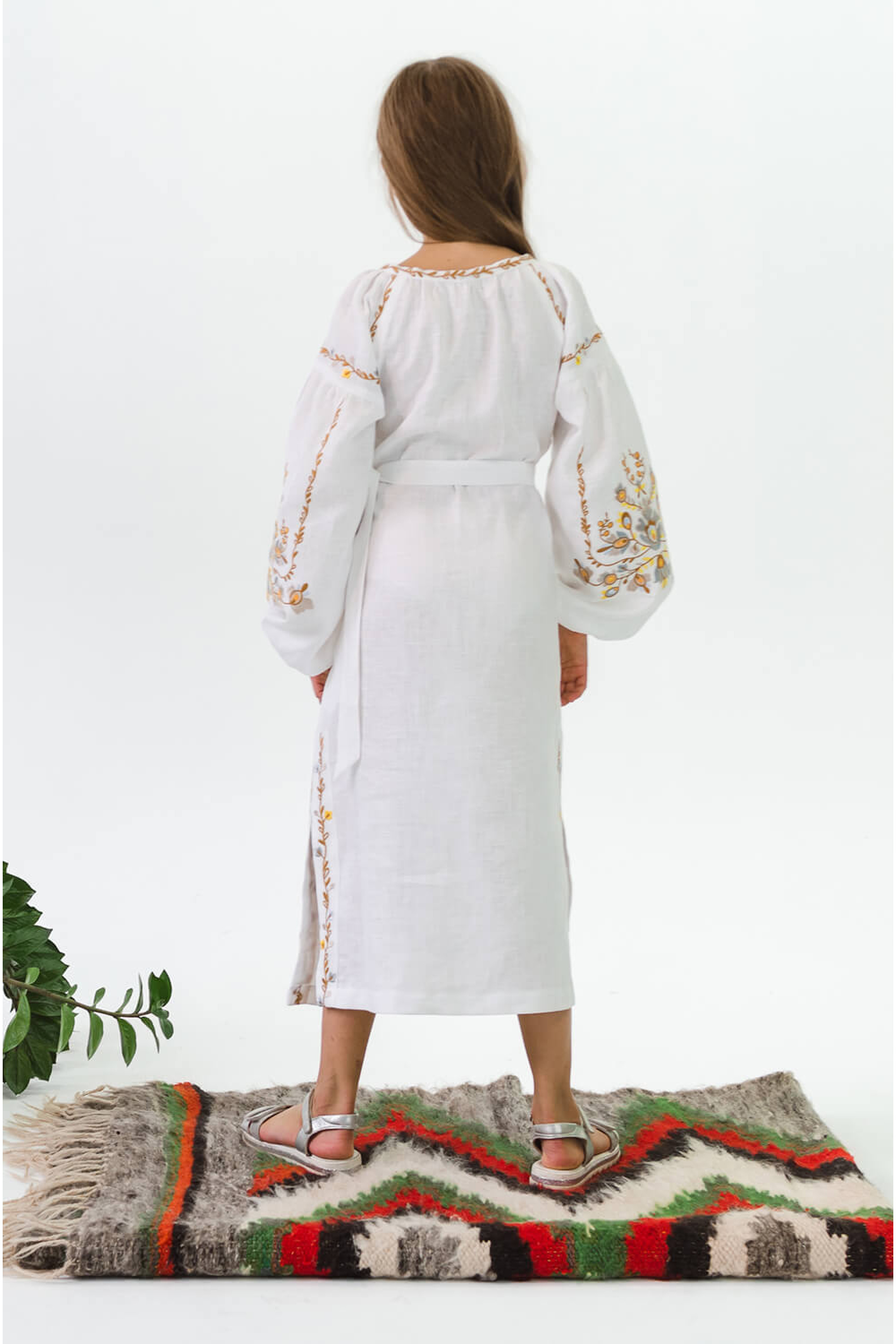 Embroidered dress for girls White 5
