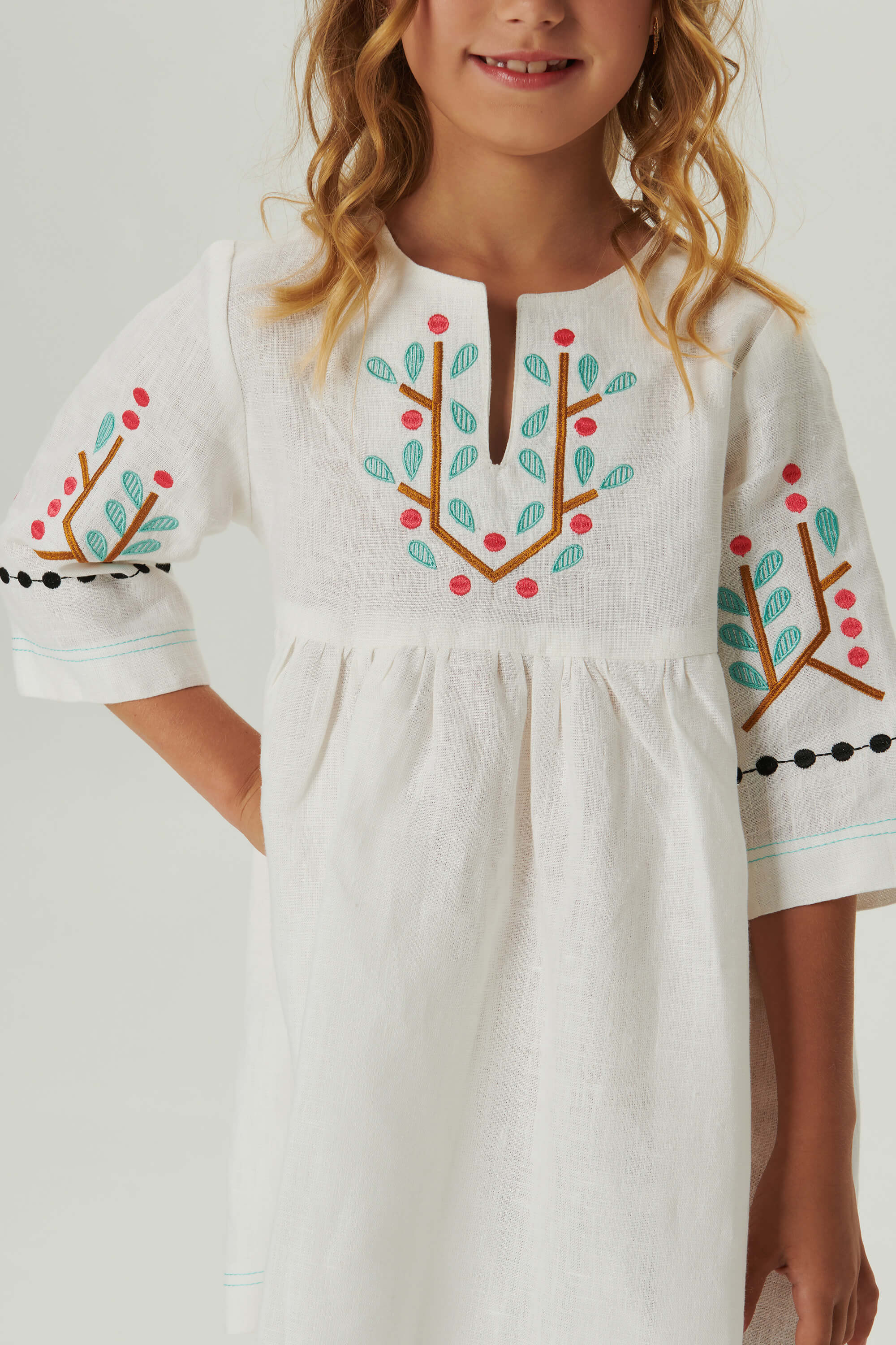 Embroidered white dress for a girl Love Ukraine 2 | 110