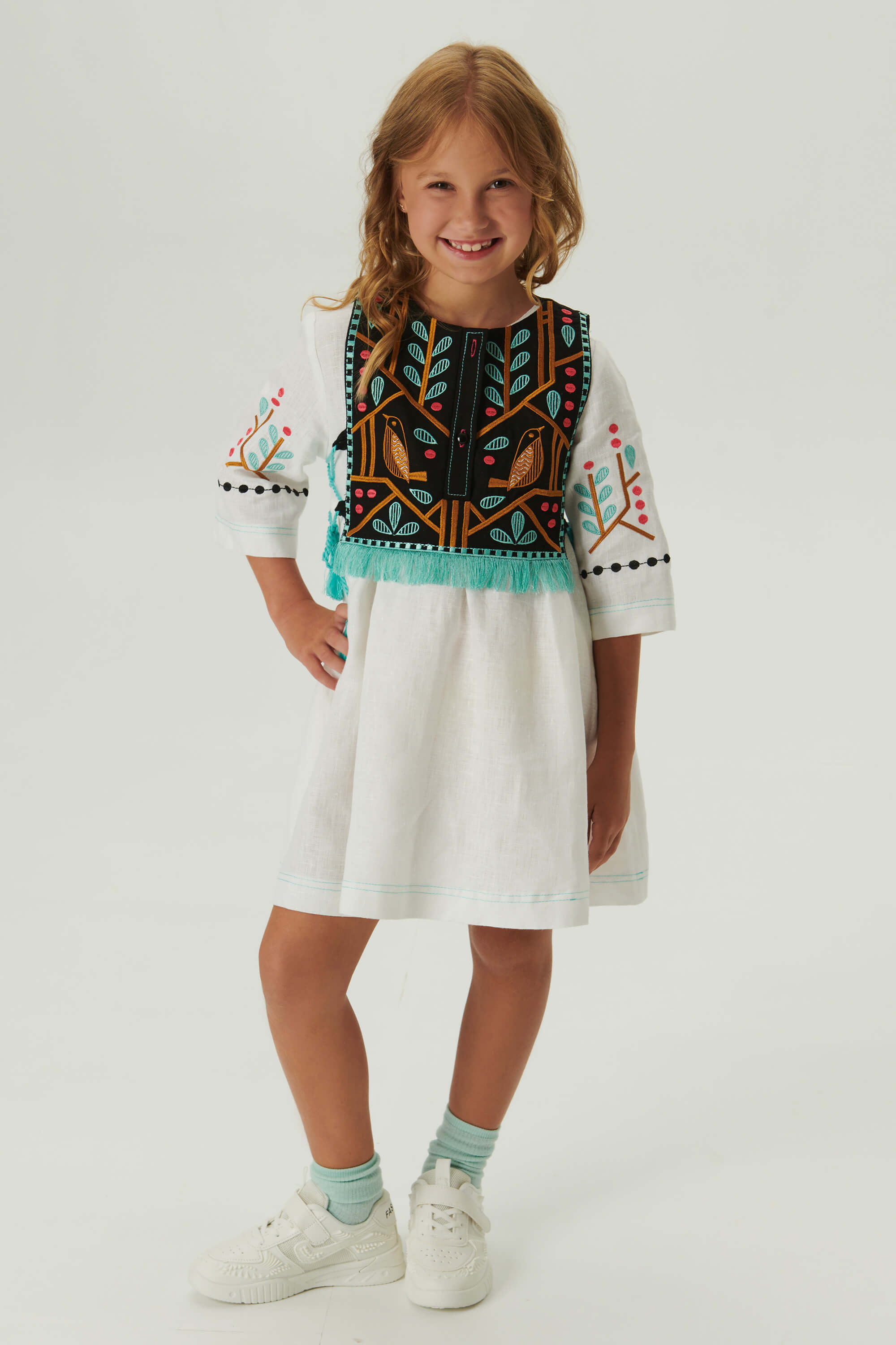 Love Ukraine" Dress and Vest Set for Girls