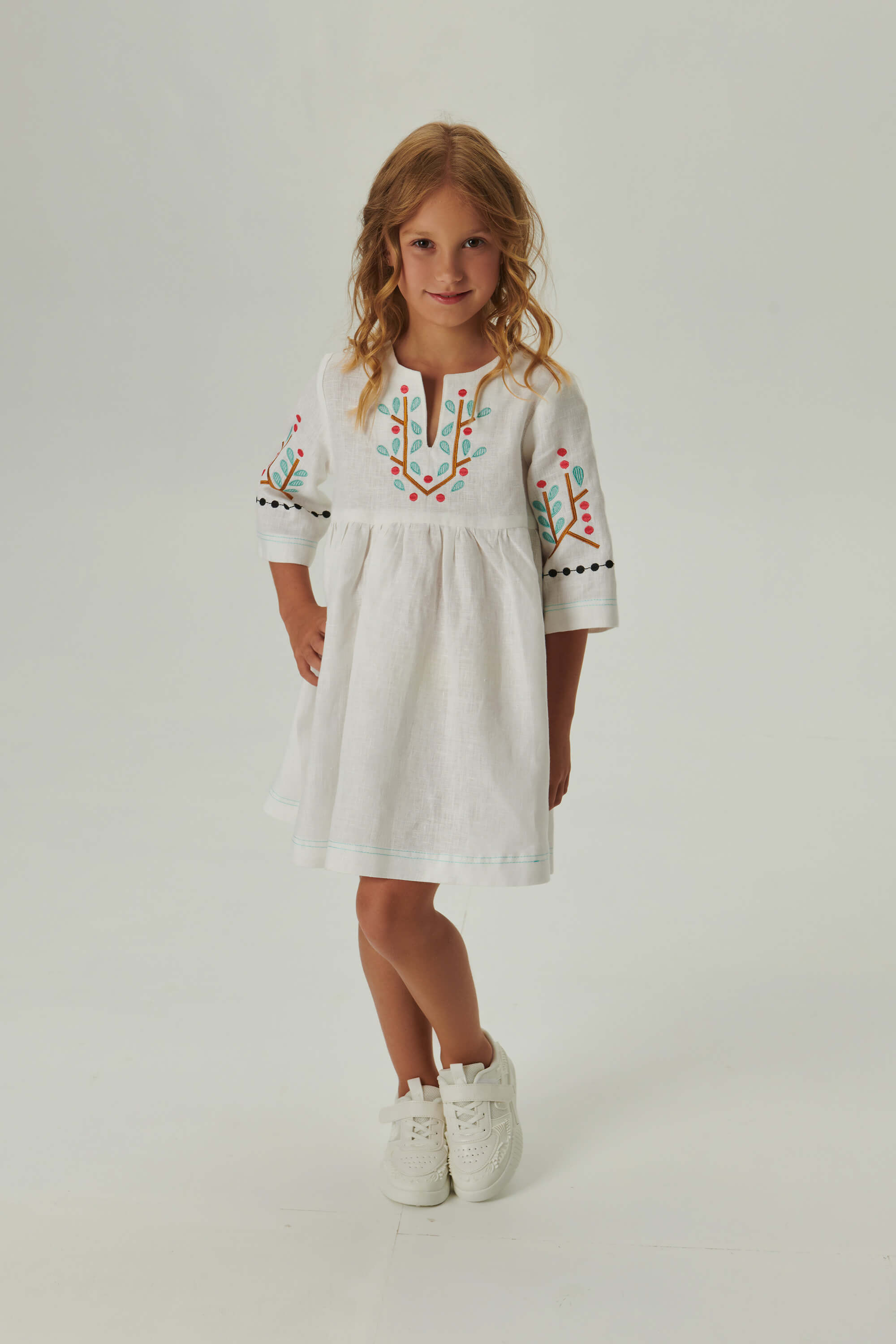 Embroidered white dress for a girl Love Ukraine 2