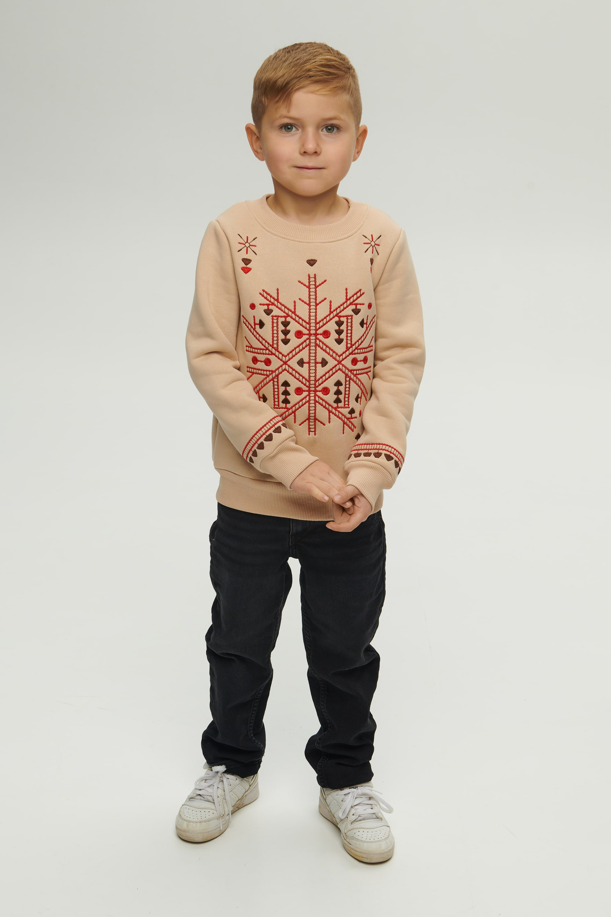 Christmas beige sweatshirt for a boy | 80