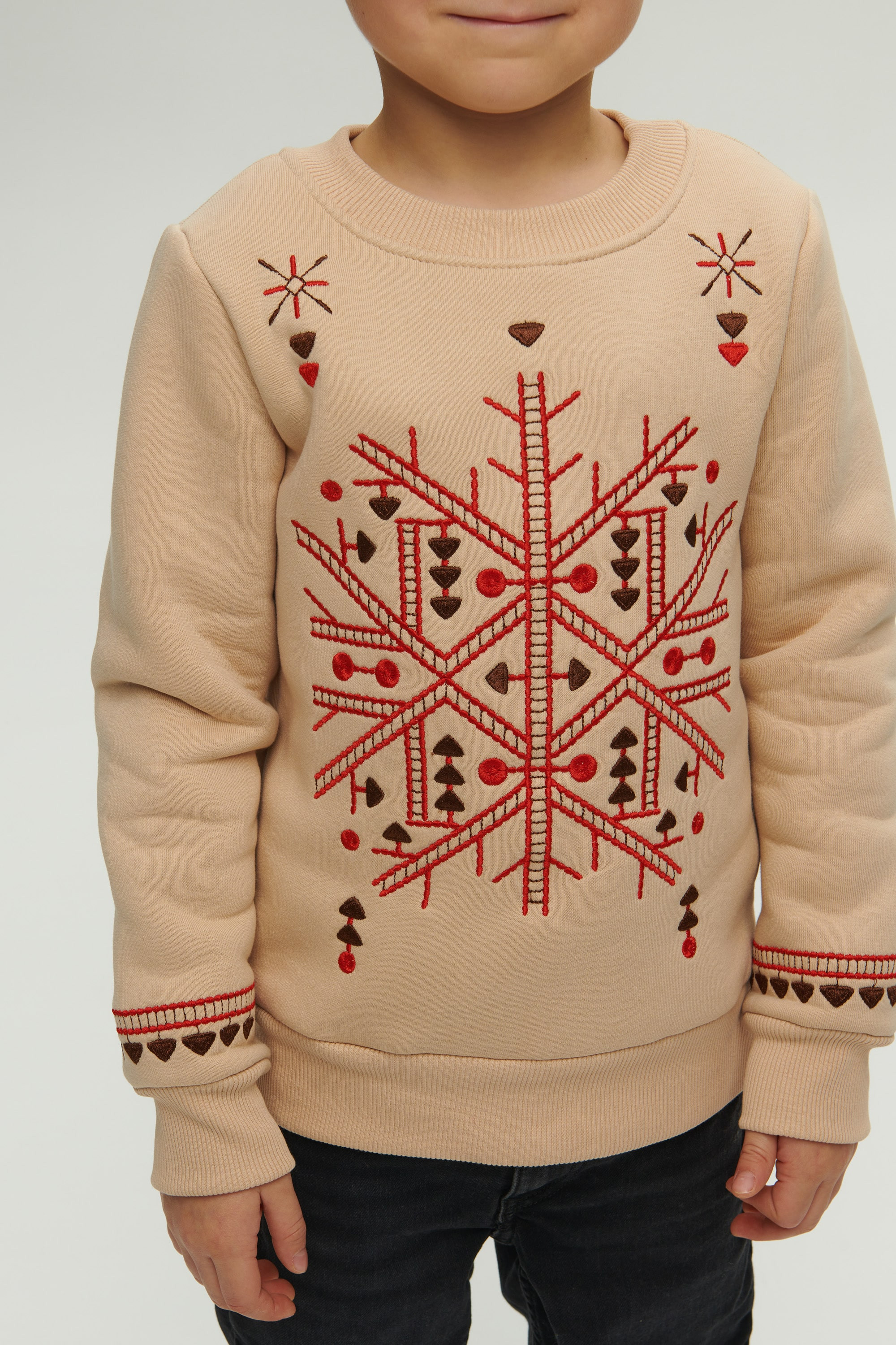 Christmas beige sweatshirt for a boy | 80