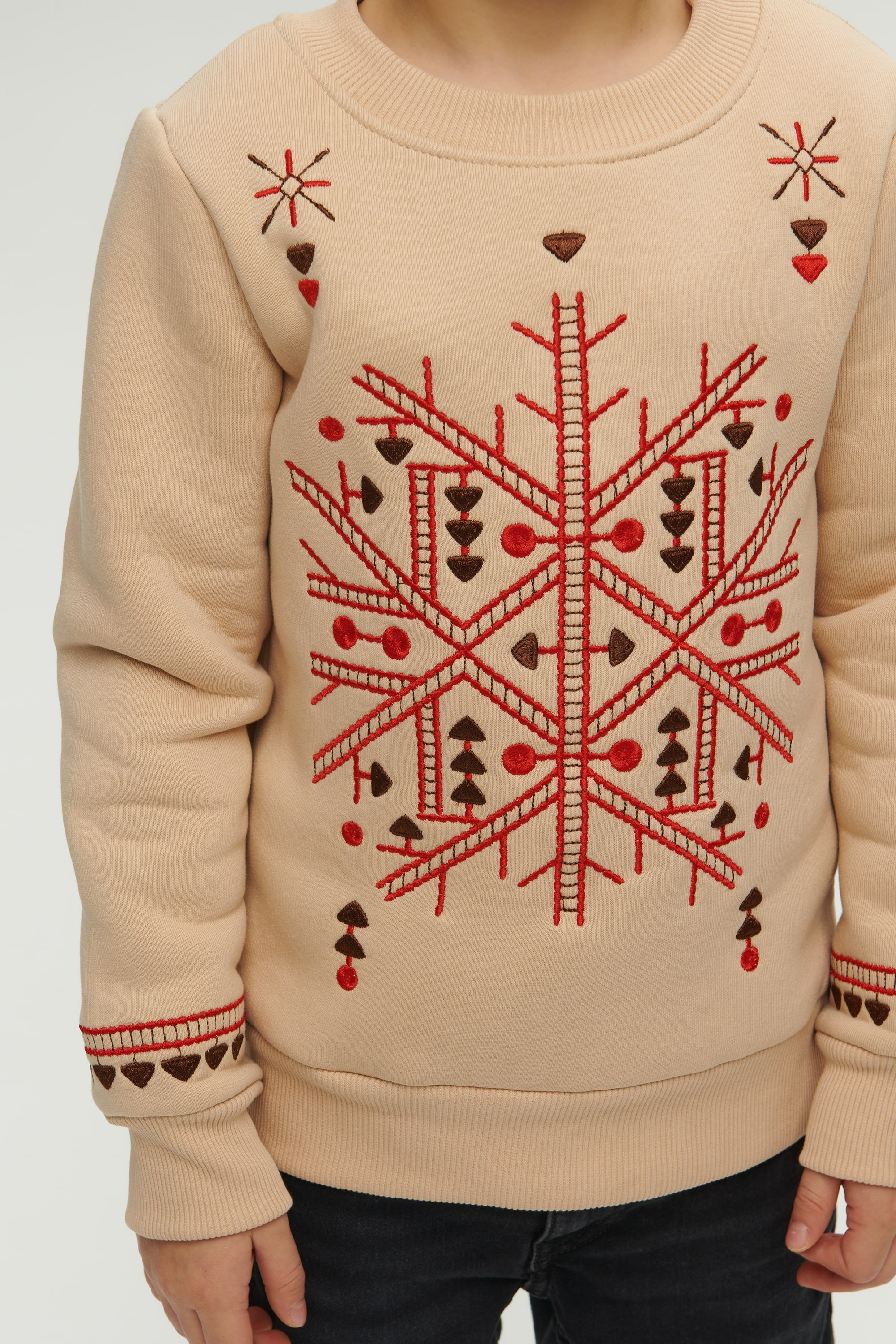 Christmas beige sweatshirt for a boy