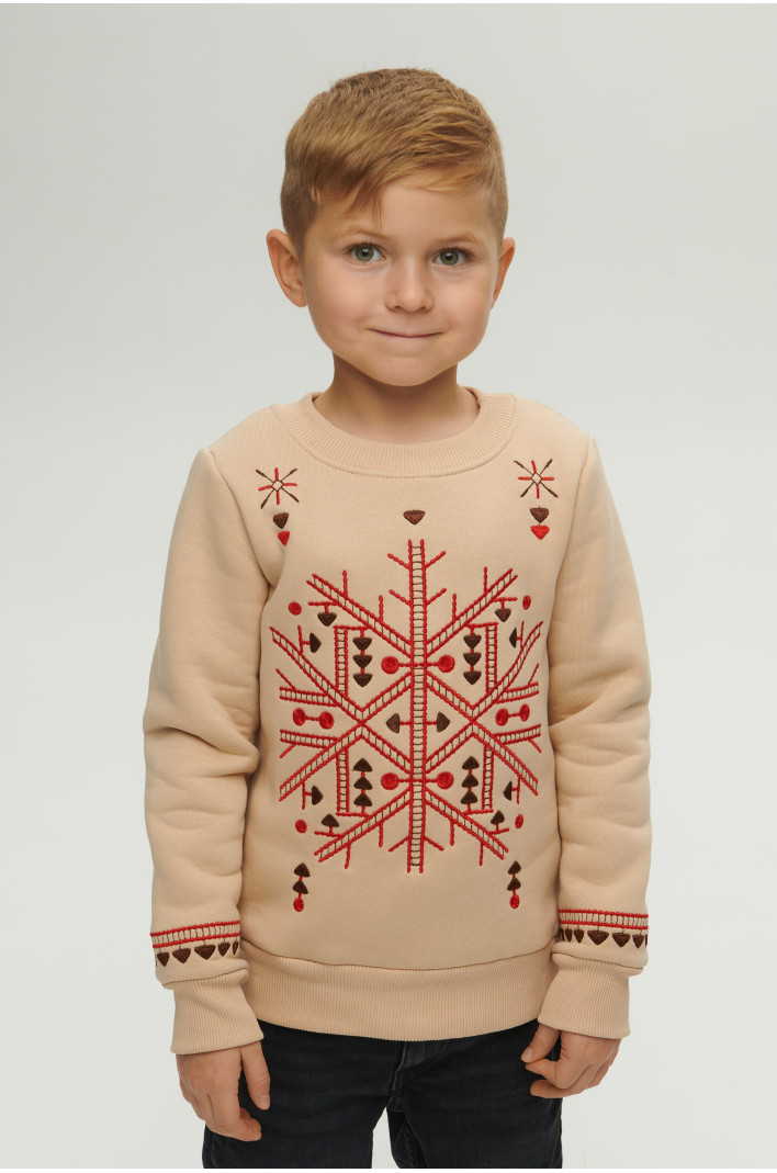 Christmas beige sweatshirt for a boy | 80