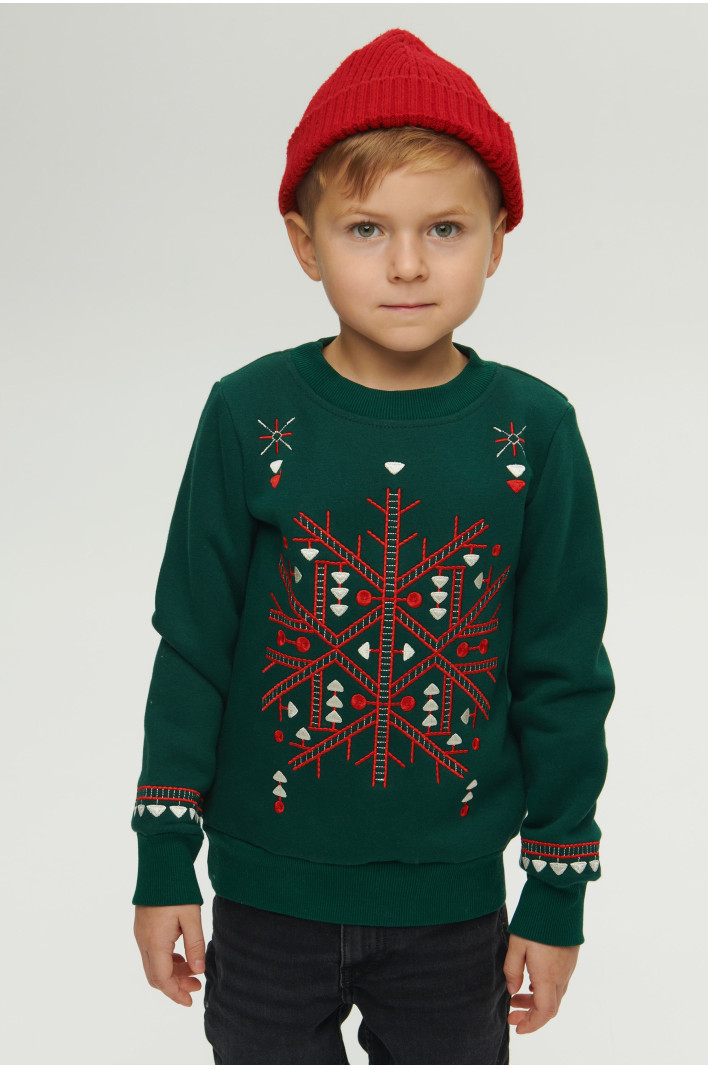 Christmas green sweatshirt for a boy | 80