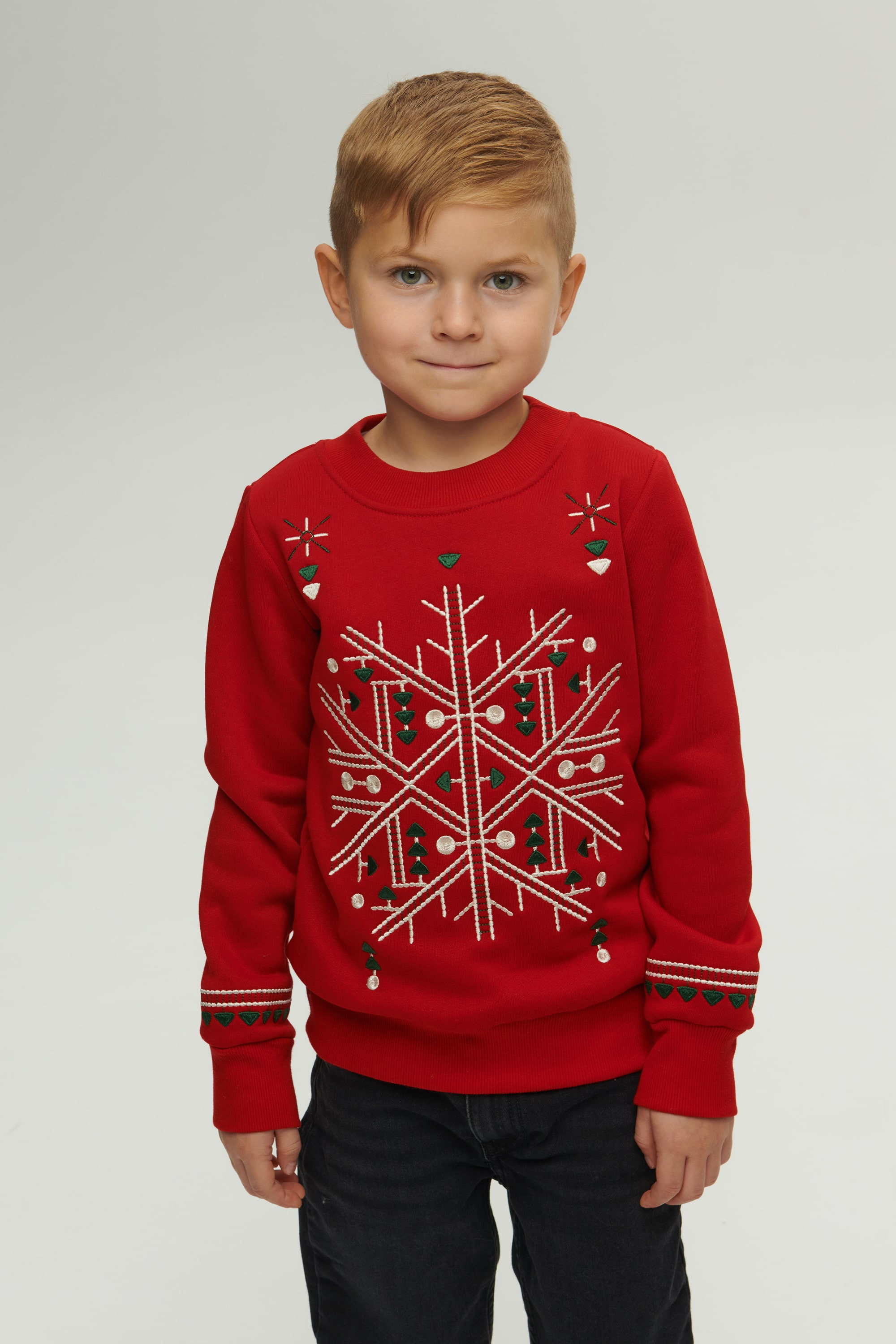 Christmas red sweatshirt for a boy