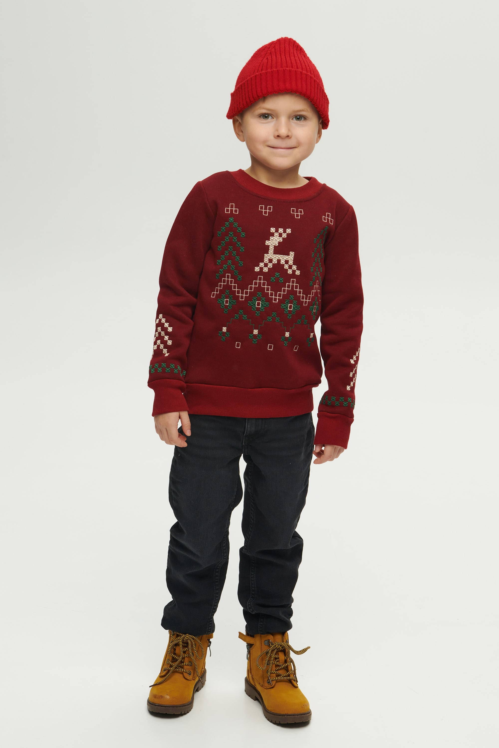 Christmas burgundy sweatshirt for a boy December