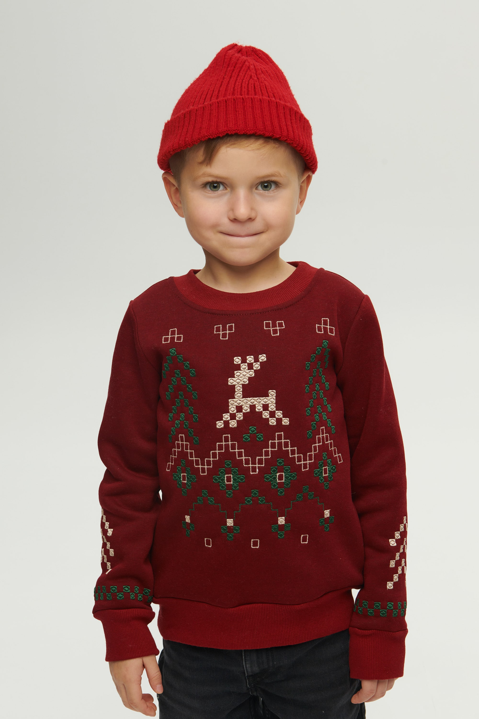Christmas burgundy sweatshirt for a boy December